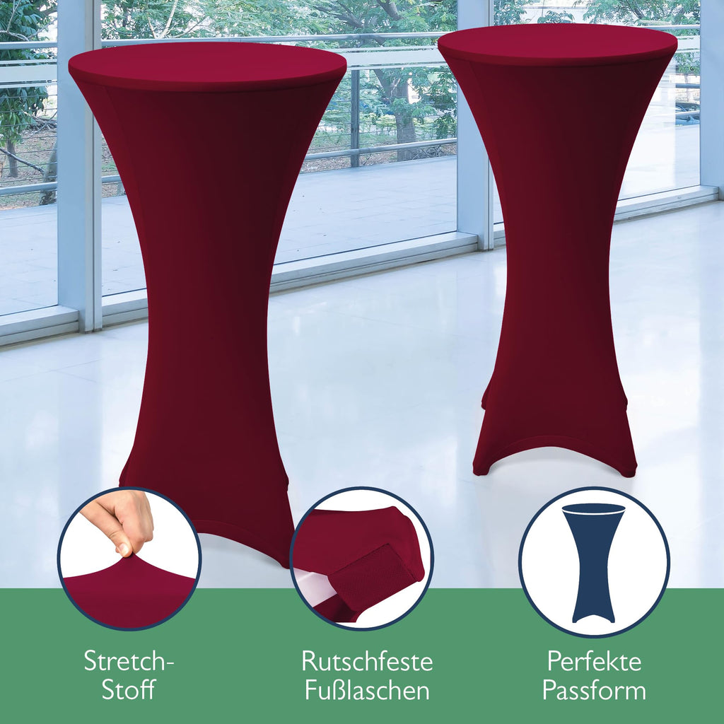 Beautissu 2er Set Stretch Stehtisch Husse Stella