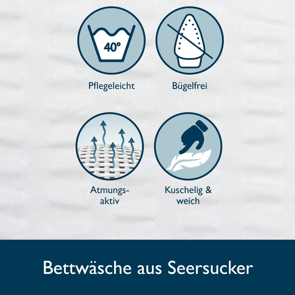 Beautissu Seersucker Bettwäsche Meline
