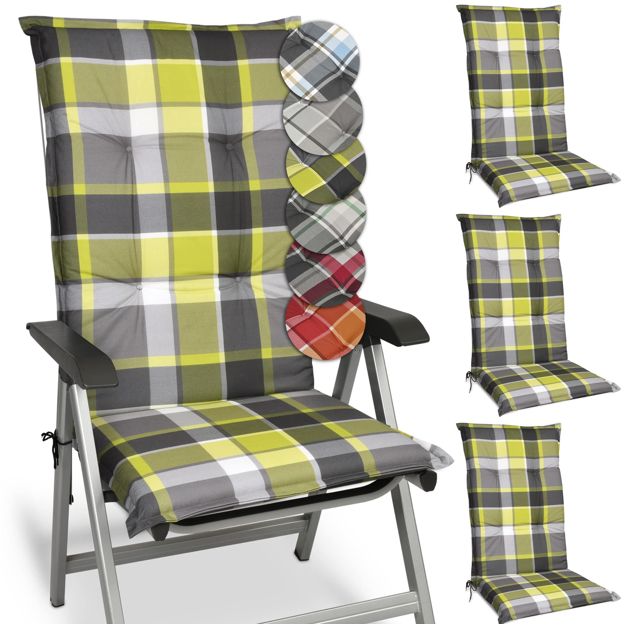 Beautissu Hochlehner Auflage Gartenstuhl 120x50 cm Sunny RO