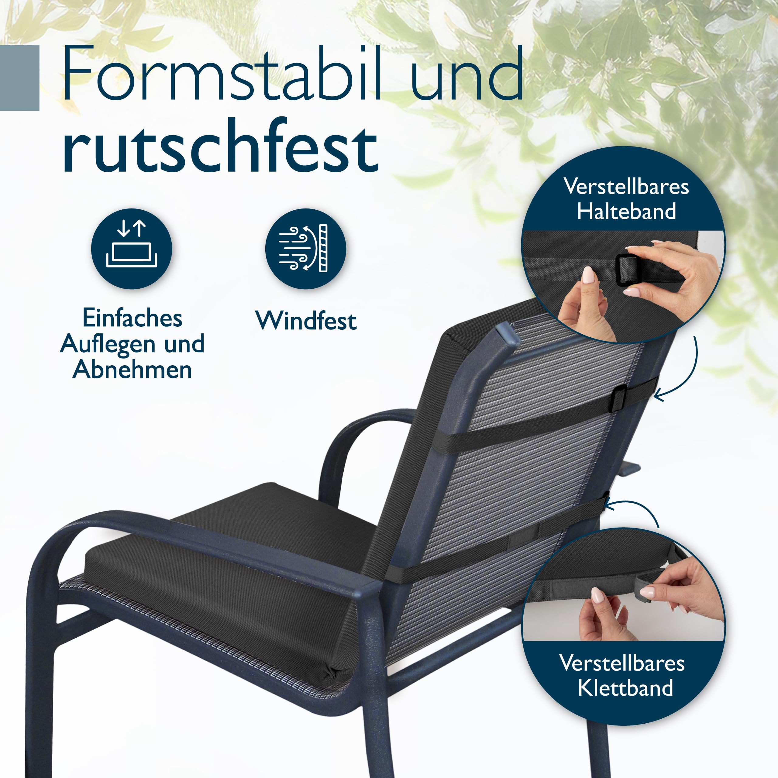 Beautissu Premium Niedriglehner Auflage 100x50cm
