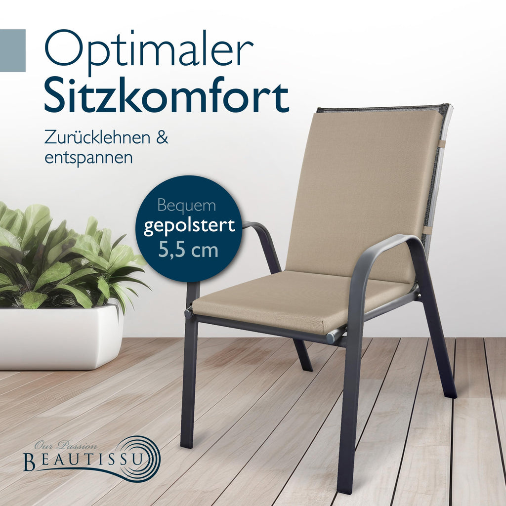 Beautissu Premium Niedriglehner Auflage 100x50cm