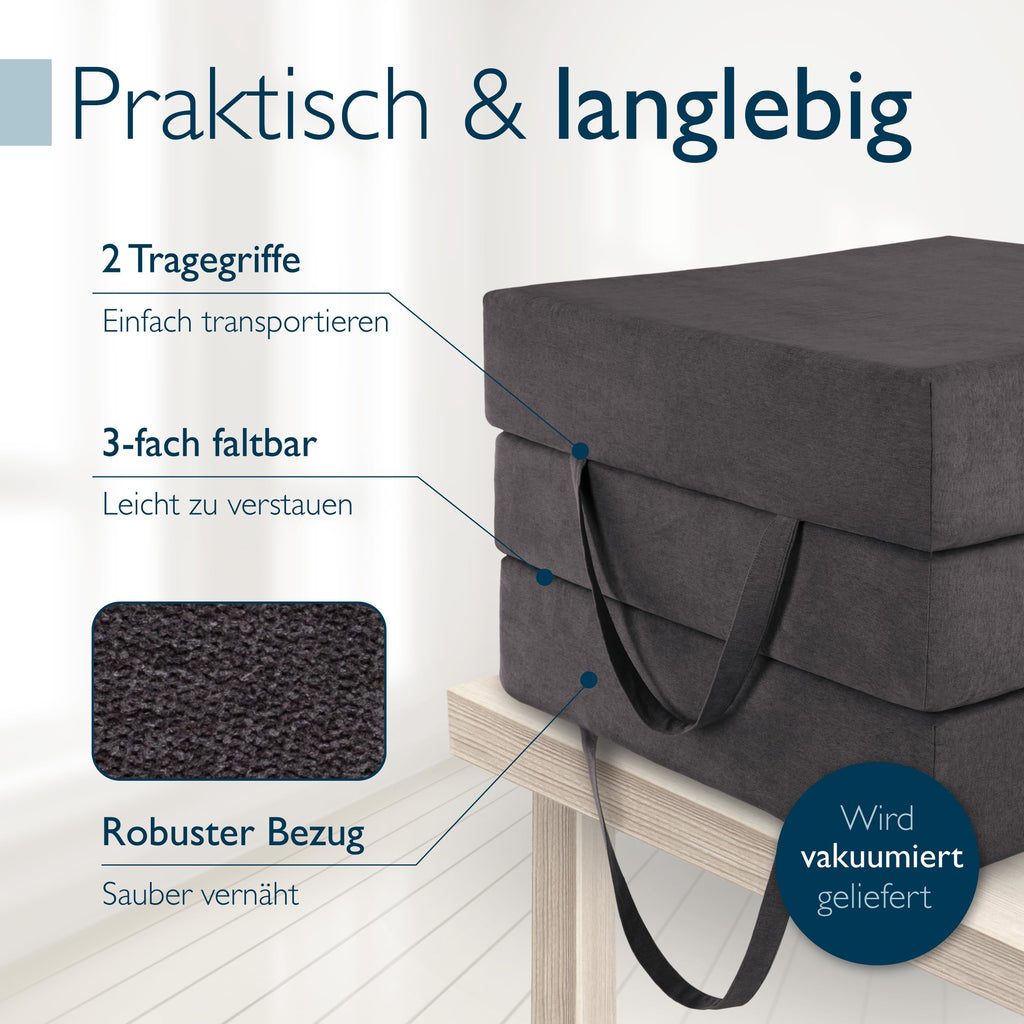 Beautissu Premium XL Klappmatratze  inkl. Tasche