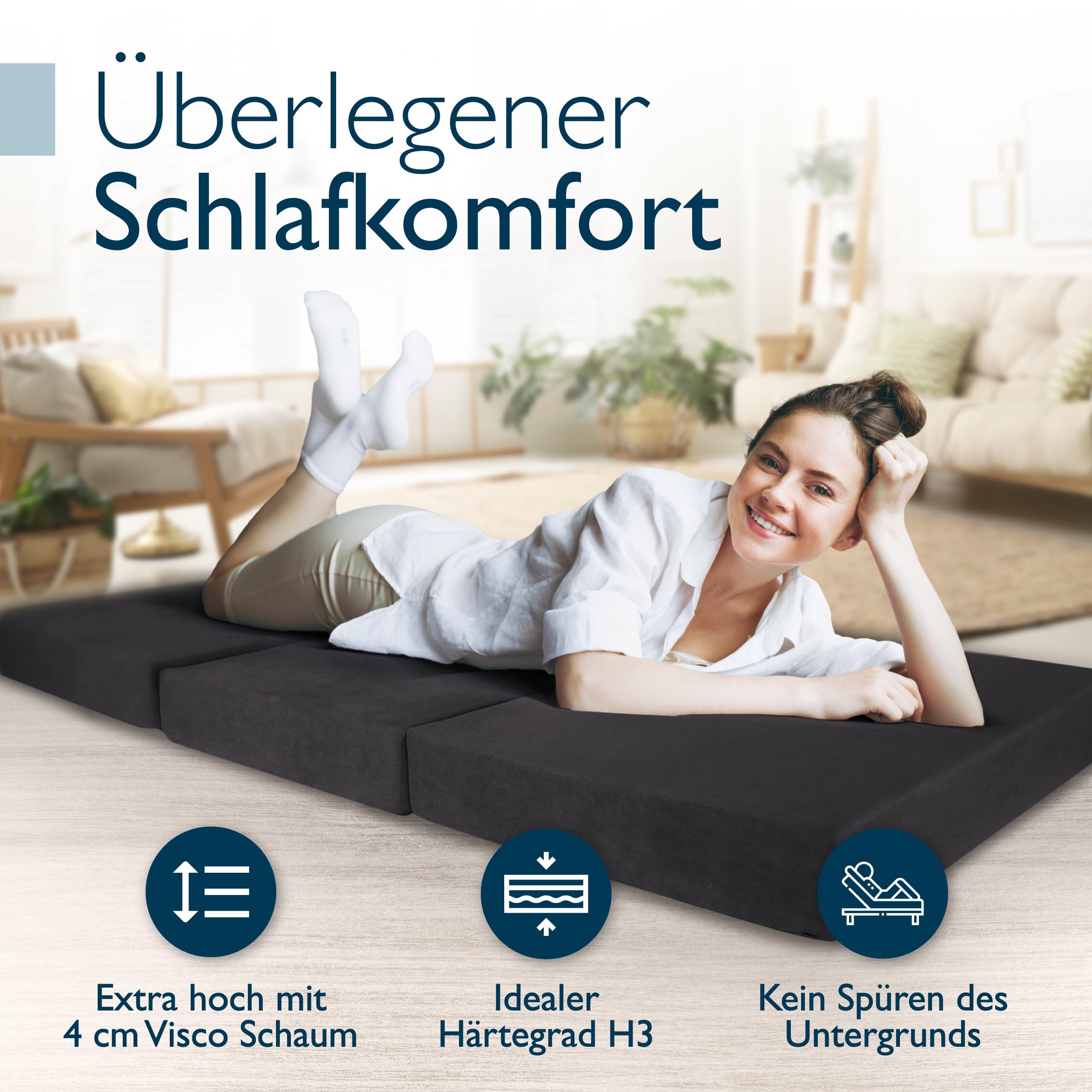 Beautissu Premium XL Klappmatratze  inkl. Tasche