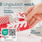 Beautissu Biber Bettwäsche 2tlg Winter Rentiermotiv 100% Baumwolle