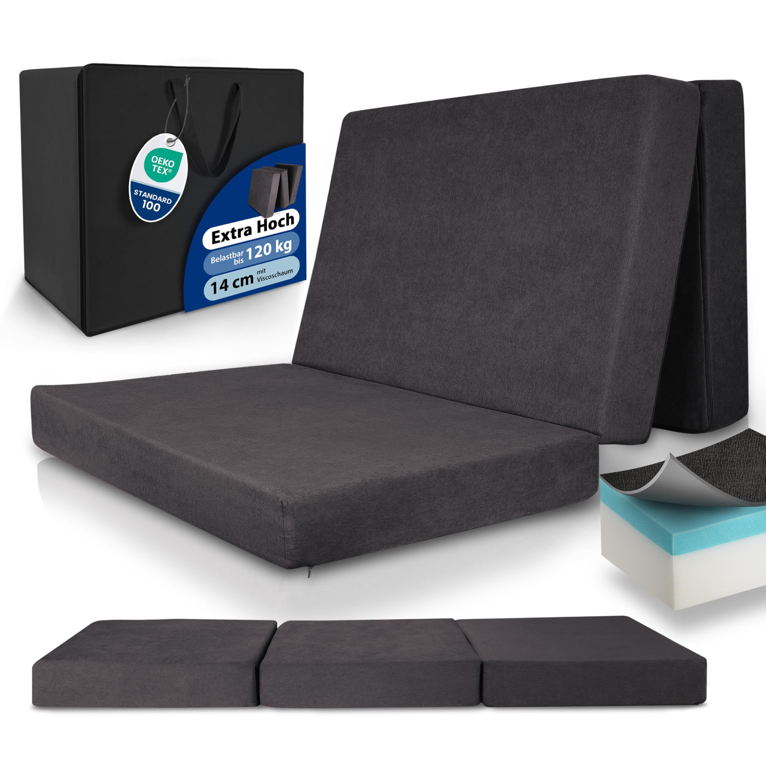 Beautissu Premium XL Klappmatratze  inkl. Tasche