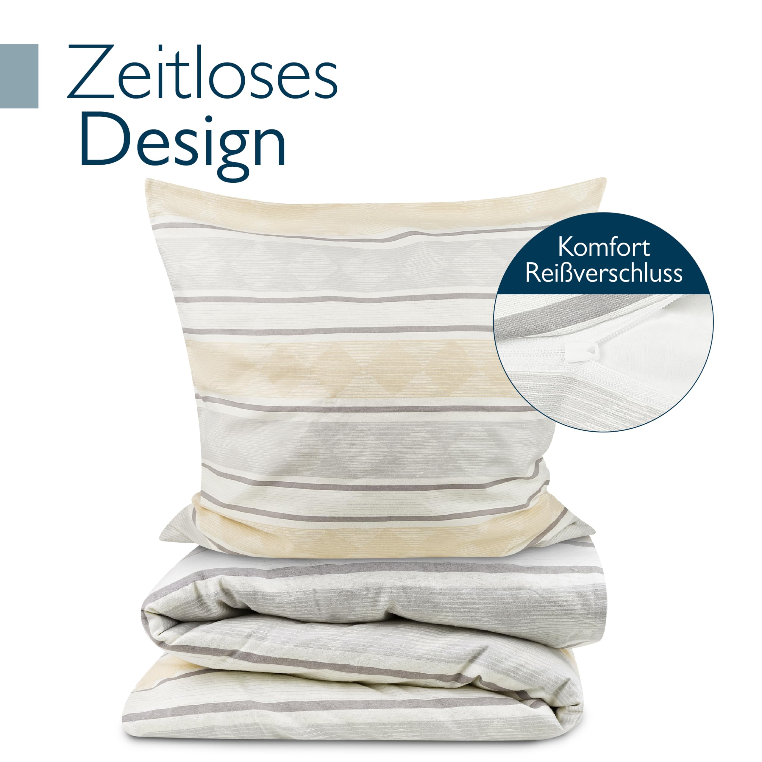 Beautissu Biber Bettwäsche Viola Biber Beige