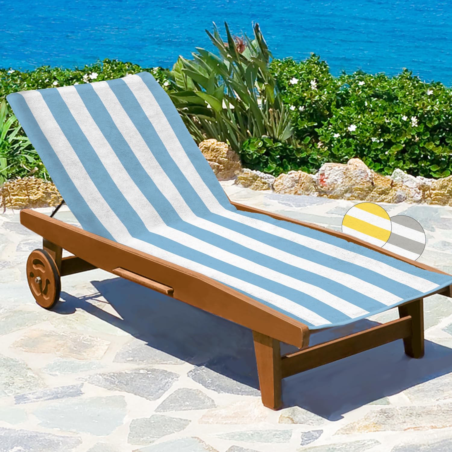 Beautissu Handtuch für Sonnenliege – 100% Baumwolle – Cassis
