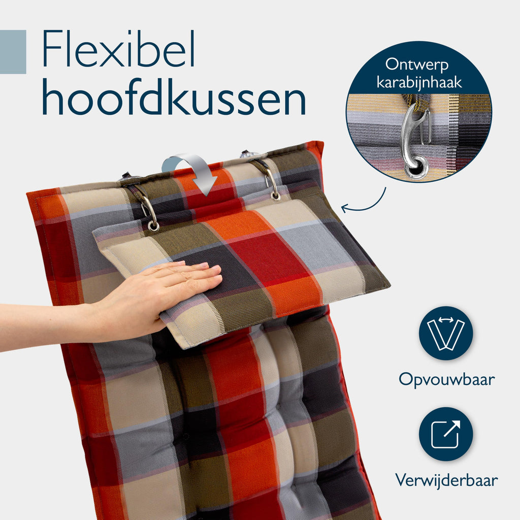 Beautissu 6er Set Premium Hochlehner Auflage Kopfpolster 120x50cm Sun-HL