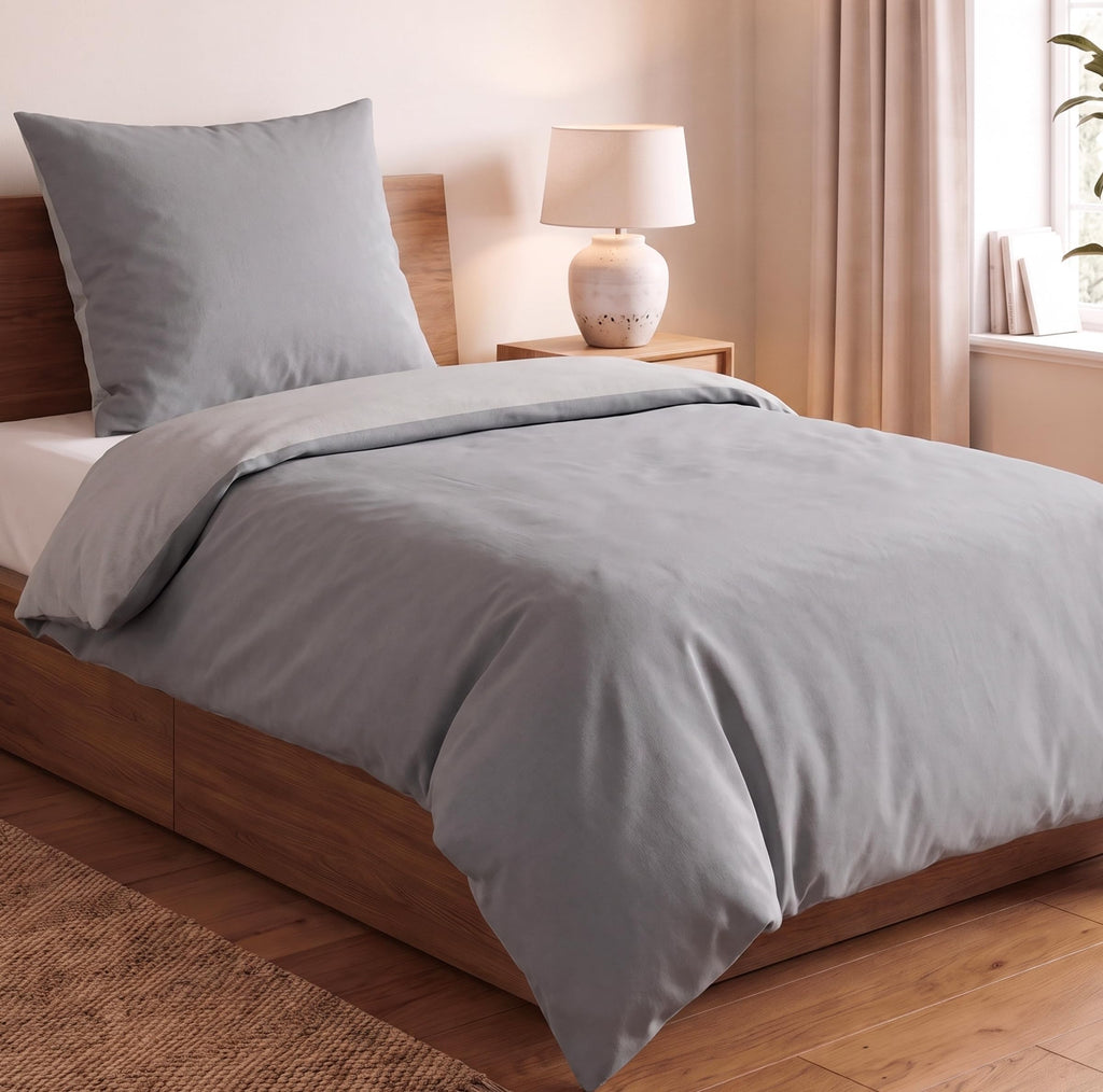 Beautissu Biber Bettwäsche 2tlg Winter Wendebettwäsche 100% Baumwolle