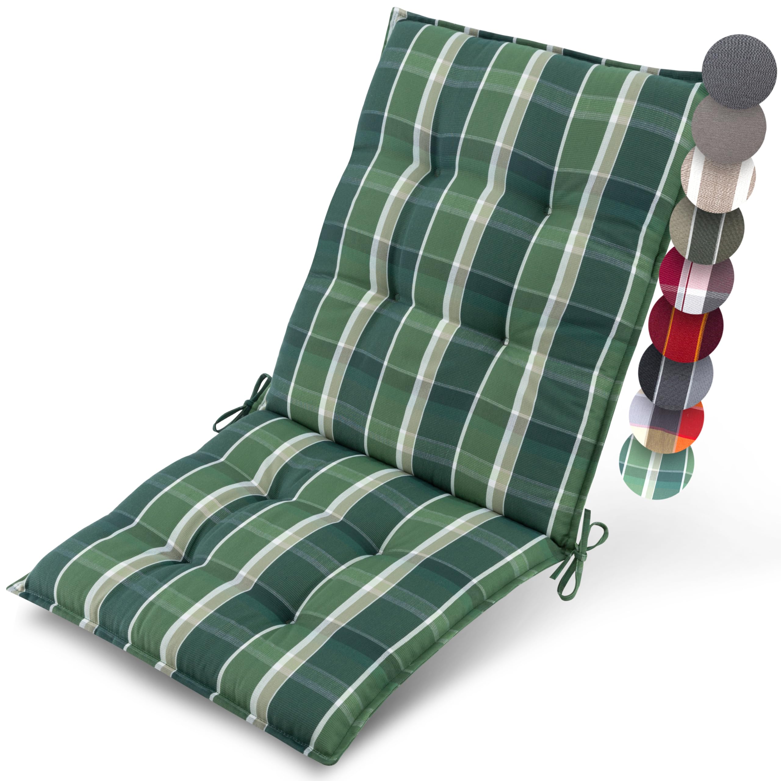 Beautissu Premium Niedriglehner Auflage Gartenstuhl 100x50cm Sun-NL