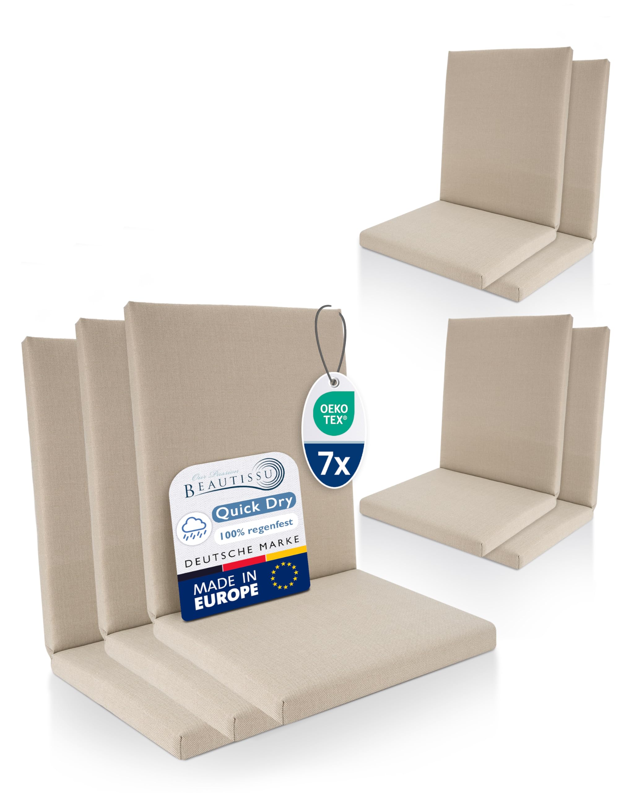 Beautissu Premium Niedriglehner Auflage 100x50cm