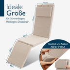 Beautissu Deckchair Auflage – 100% wasserdicht & wetterfest – QD-DC