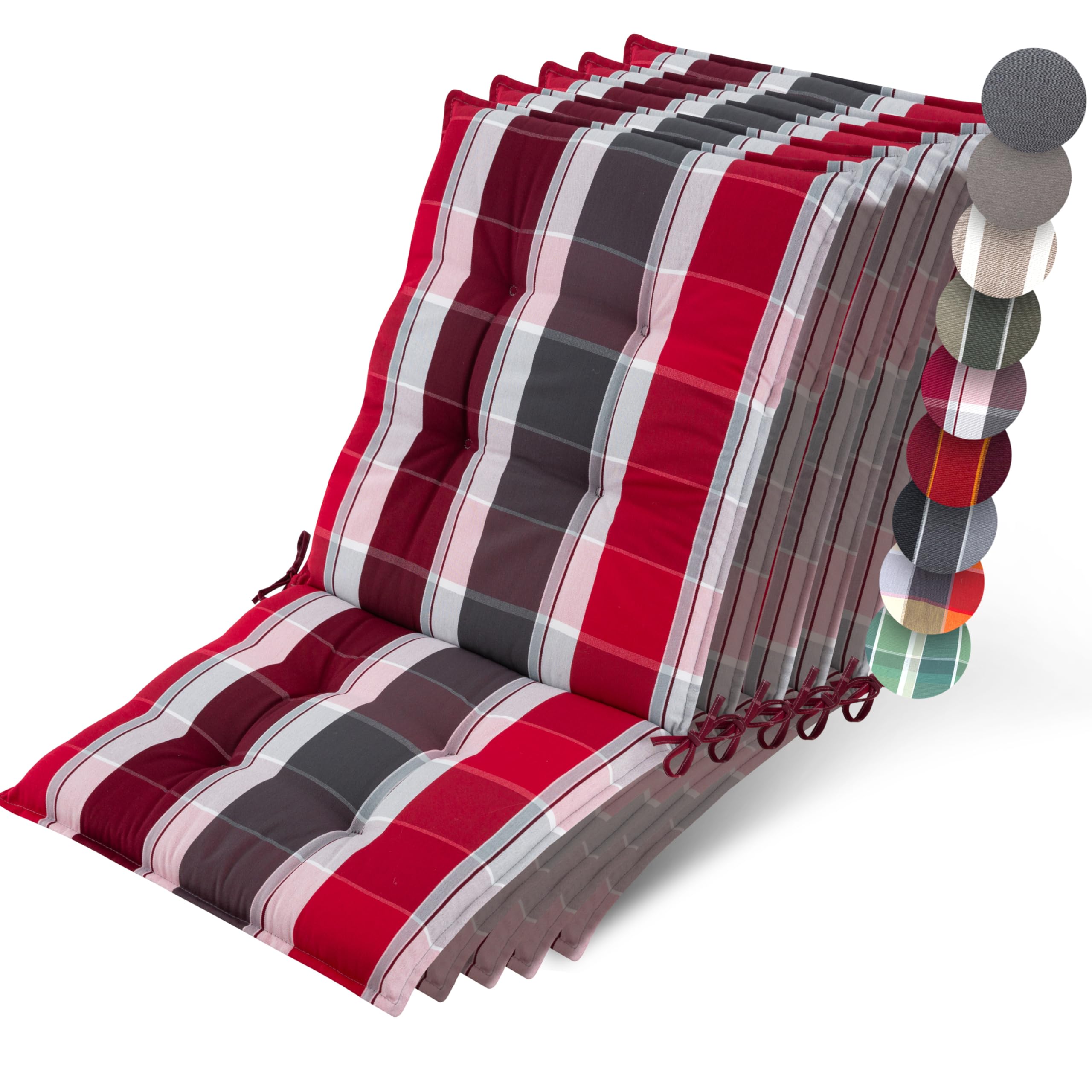 Beautissu Premium Niedriglehner Auflage Gartenstuhl 100x50cm Sun-NL