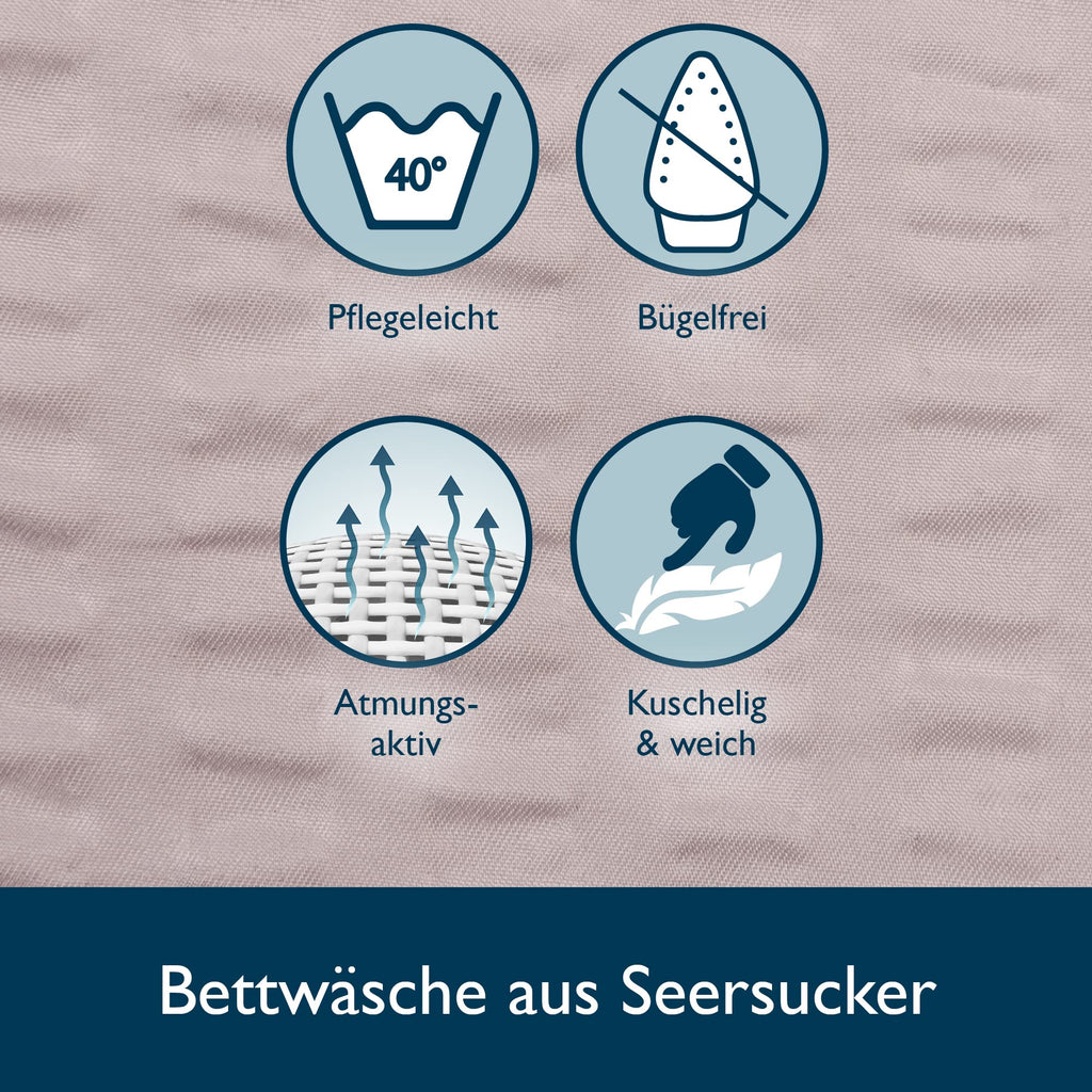 Beautissu Seersucker Bettwäsche Meline