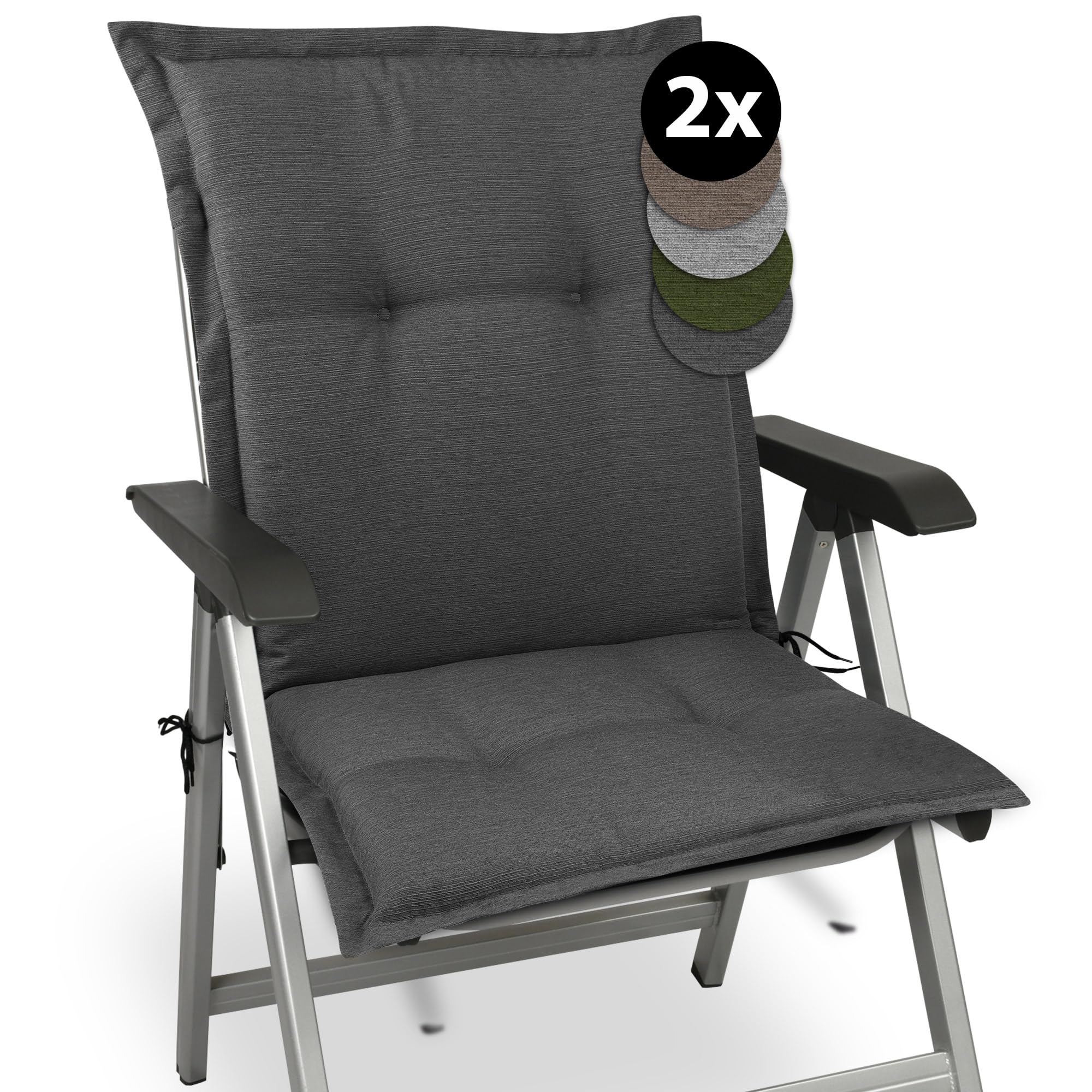 Beautissu Premium Gartenstuhlauflage Niedriglehner 105x50x7cm HighLux NL