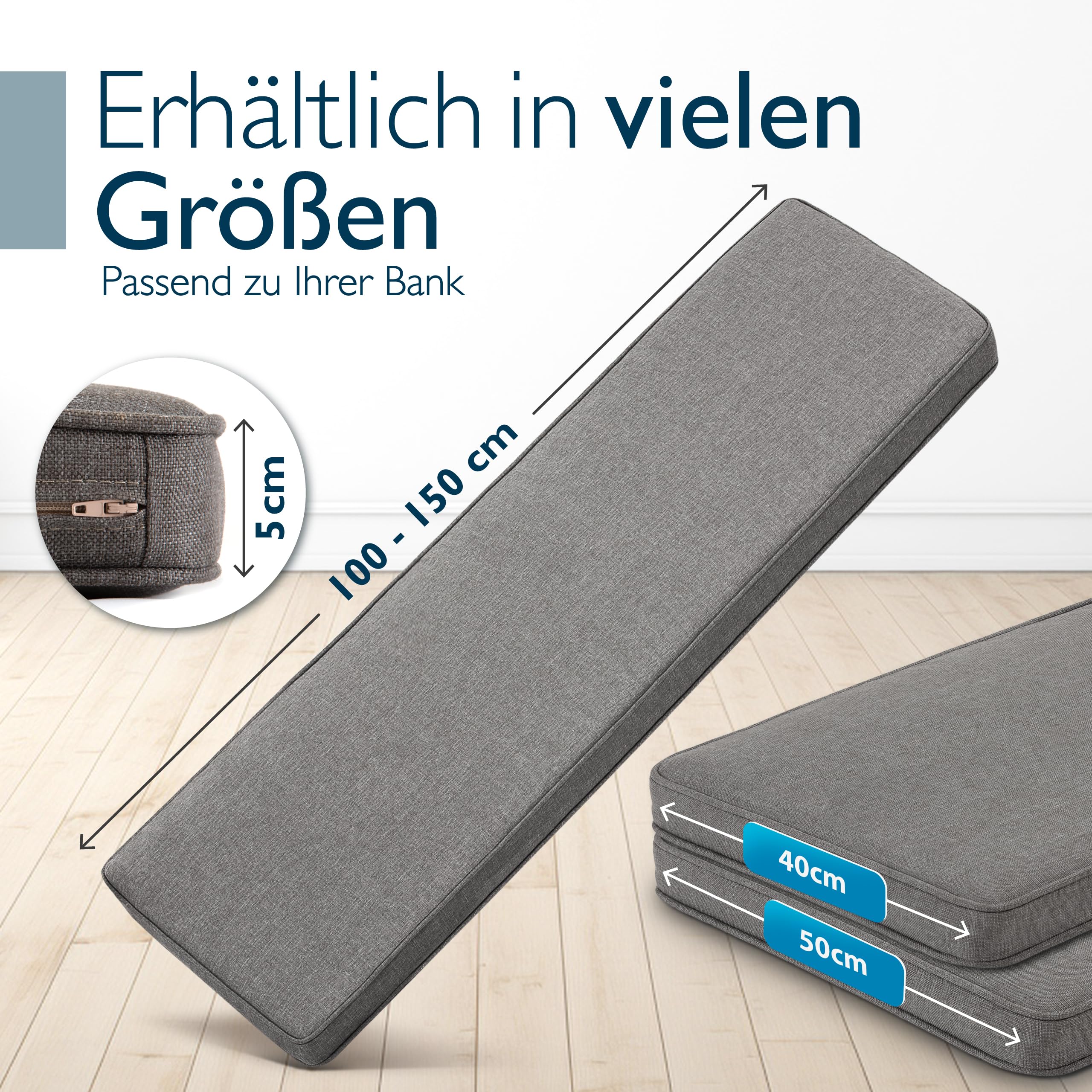 Beautissu Bankauflage Outdoor Wetterfest – Calme BK
