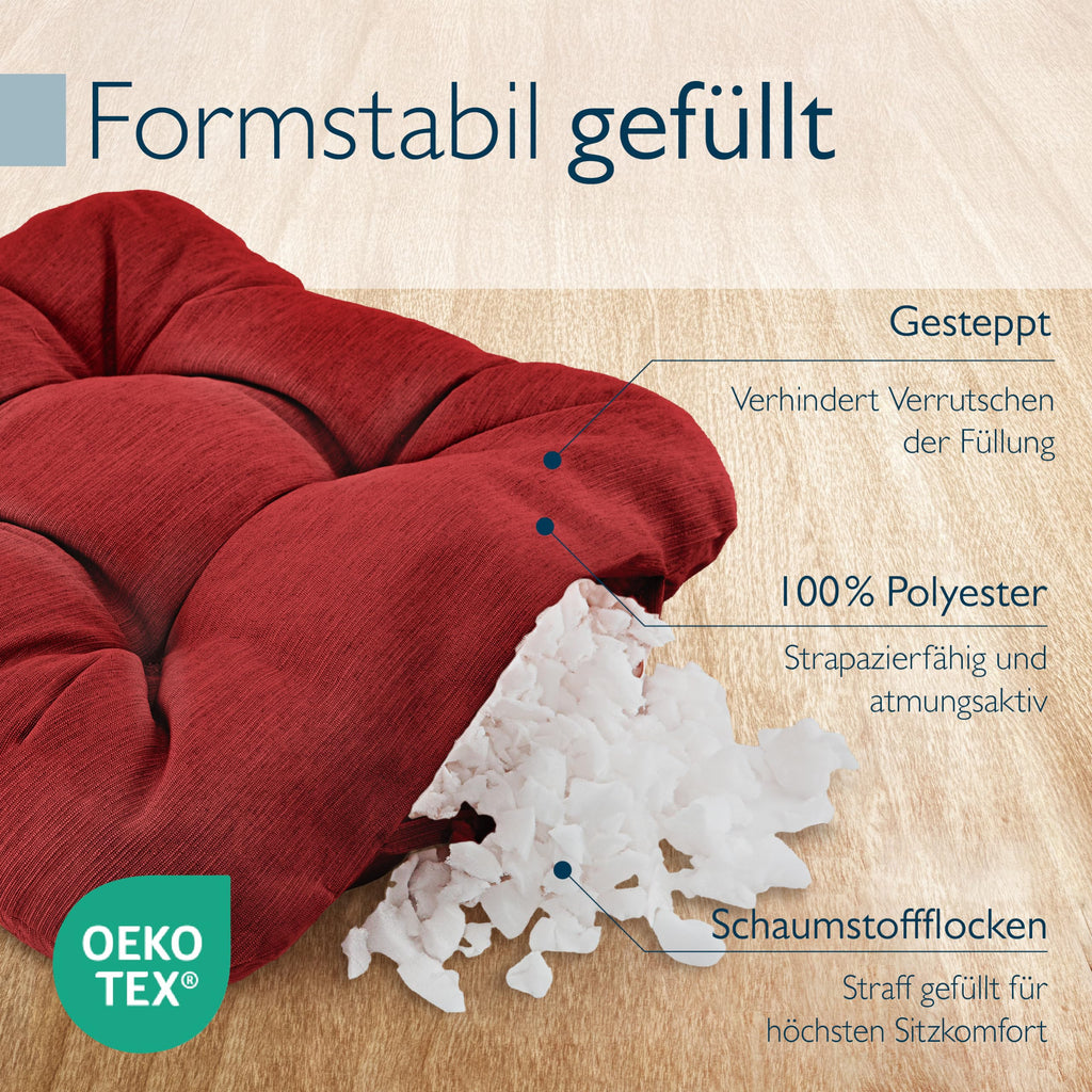 Beautissu 4er Set Premium Stuhlkissen 40x40 cm HighLux SK