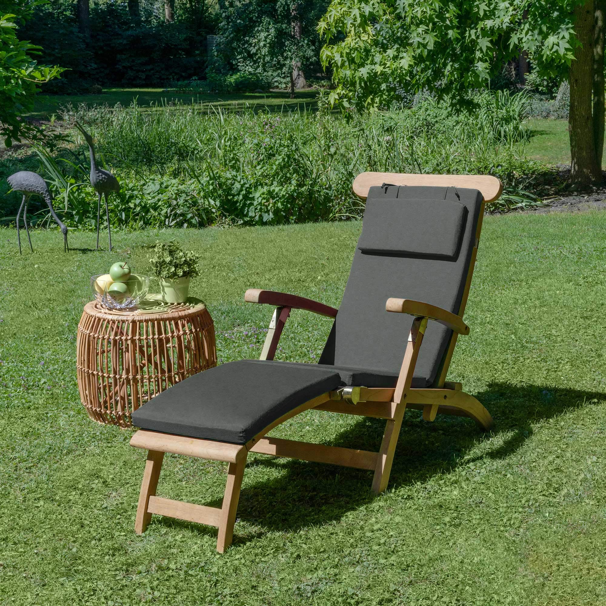 Beautissu Luxus Deckchair Auflage Sonnenliege 175x45x5cm LoftLux DC