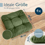 Beautissu 4er Set Premium Stuhlkissen 40x40 cm HighLux SK
