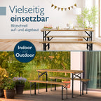 Beautissu Bierzeltgarnitur klappbar - Biertischgarnitur mit Schirmloch - BT22