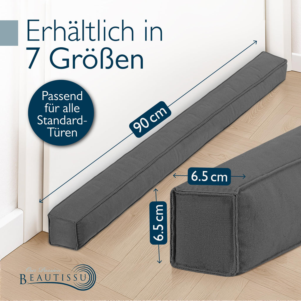 Beautissu Zugluftstopper für Türen & Fenster in div. Farben & Größen – Marin