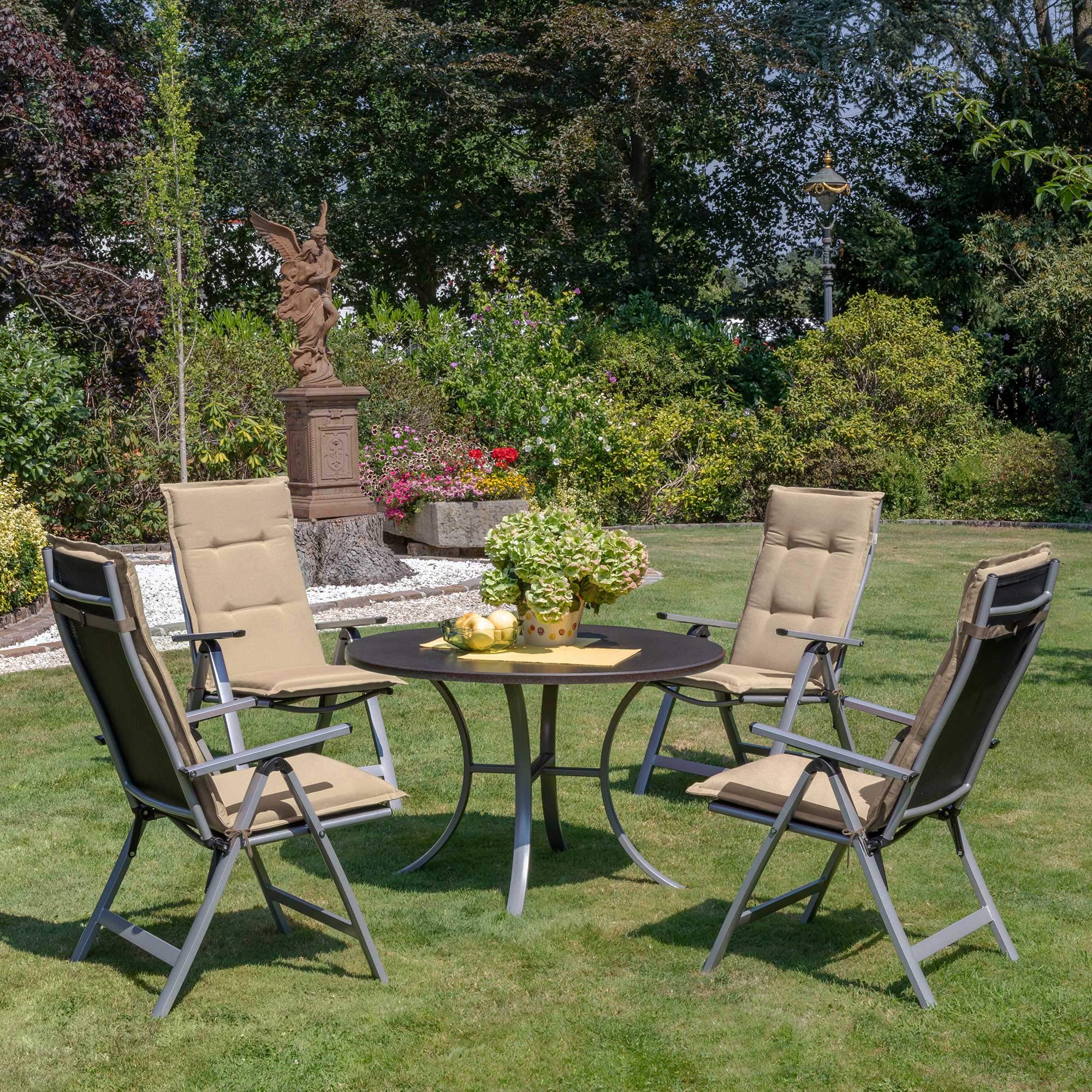 Beautissu 6er Set Gartenstuhlauflage 120x50x6 cm Loft HL