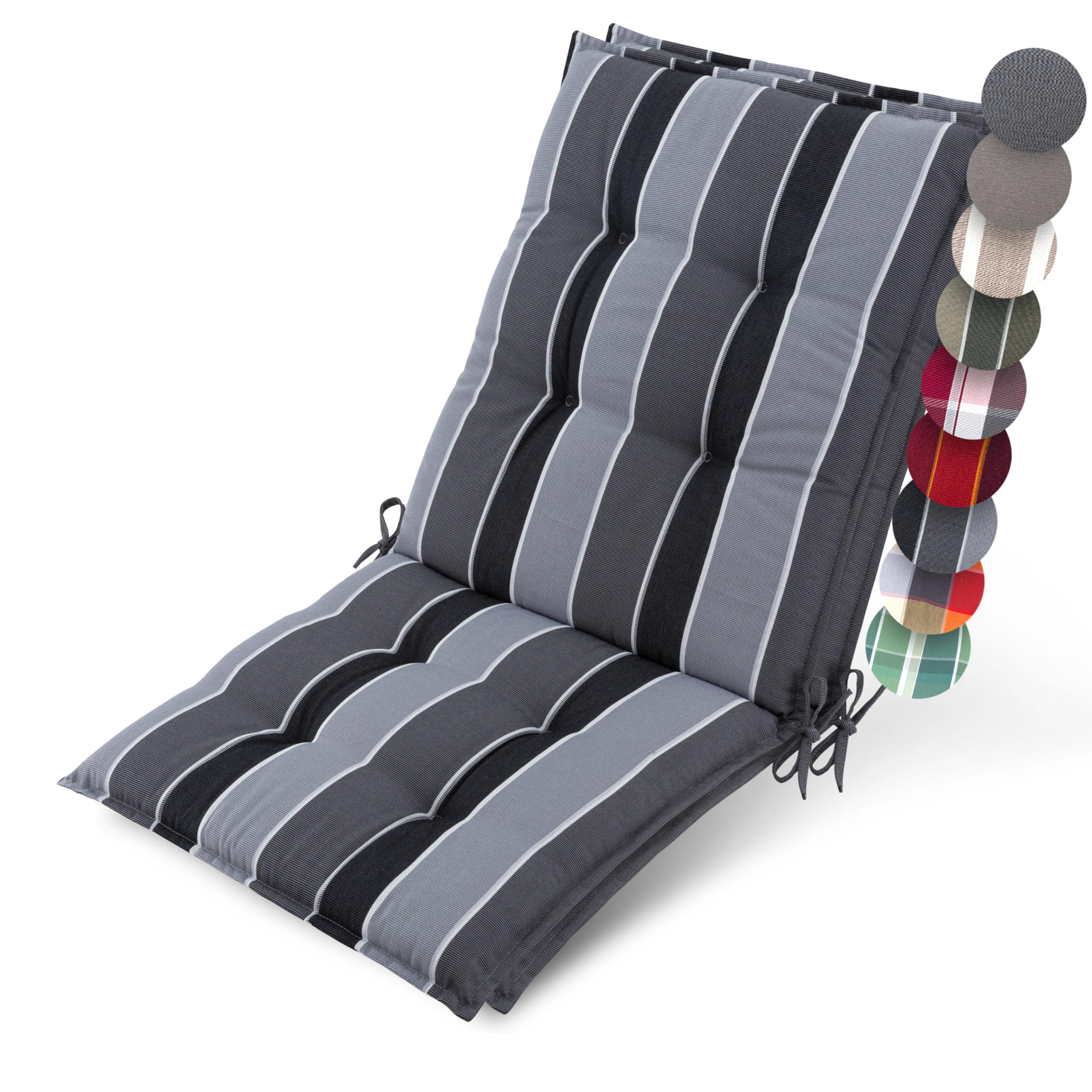 Beautissu Premium Niedriglehner Auflage Gartenstuhl 100x50cm Sun-NL