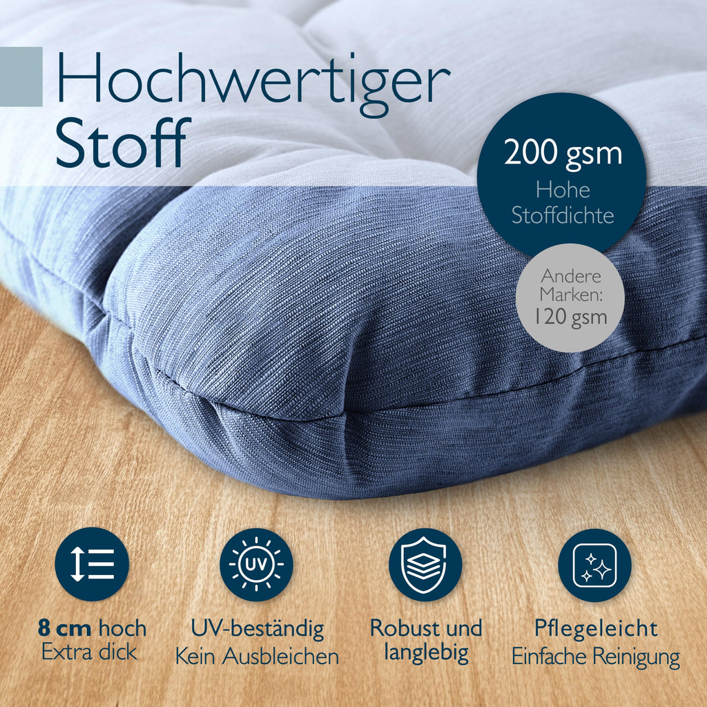 Beautissu 4er Set Premium Stuhlkissen 40x40 cm HighLux SK