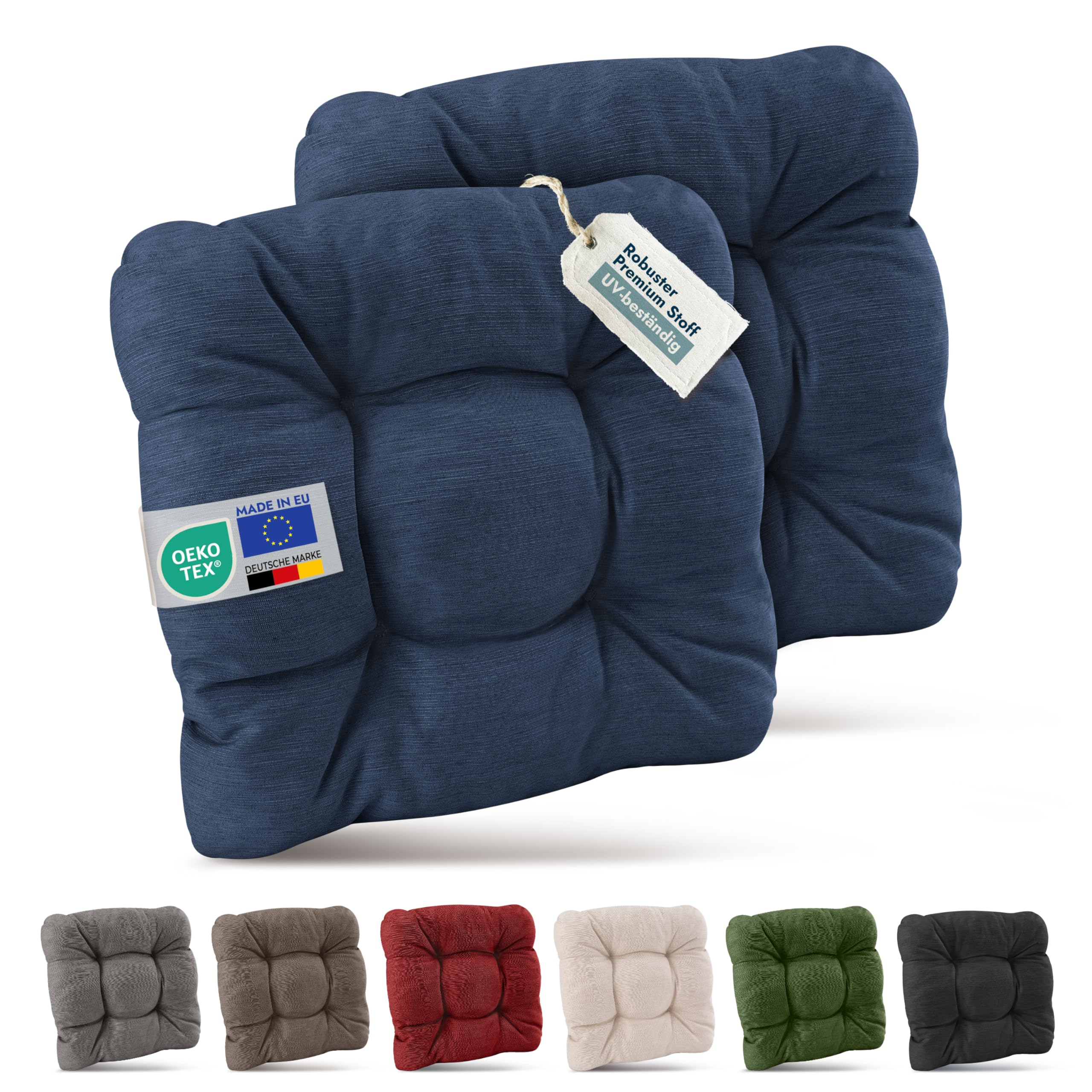 Beautissu 4er Set Premium Stuhlkissen 40x40 cm HighLux SK
