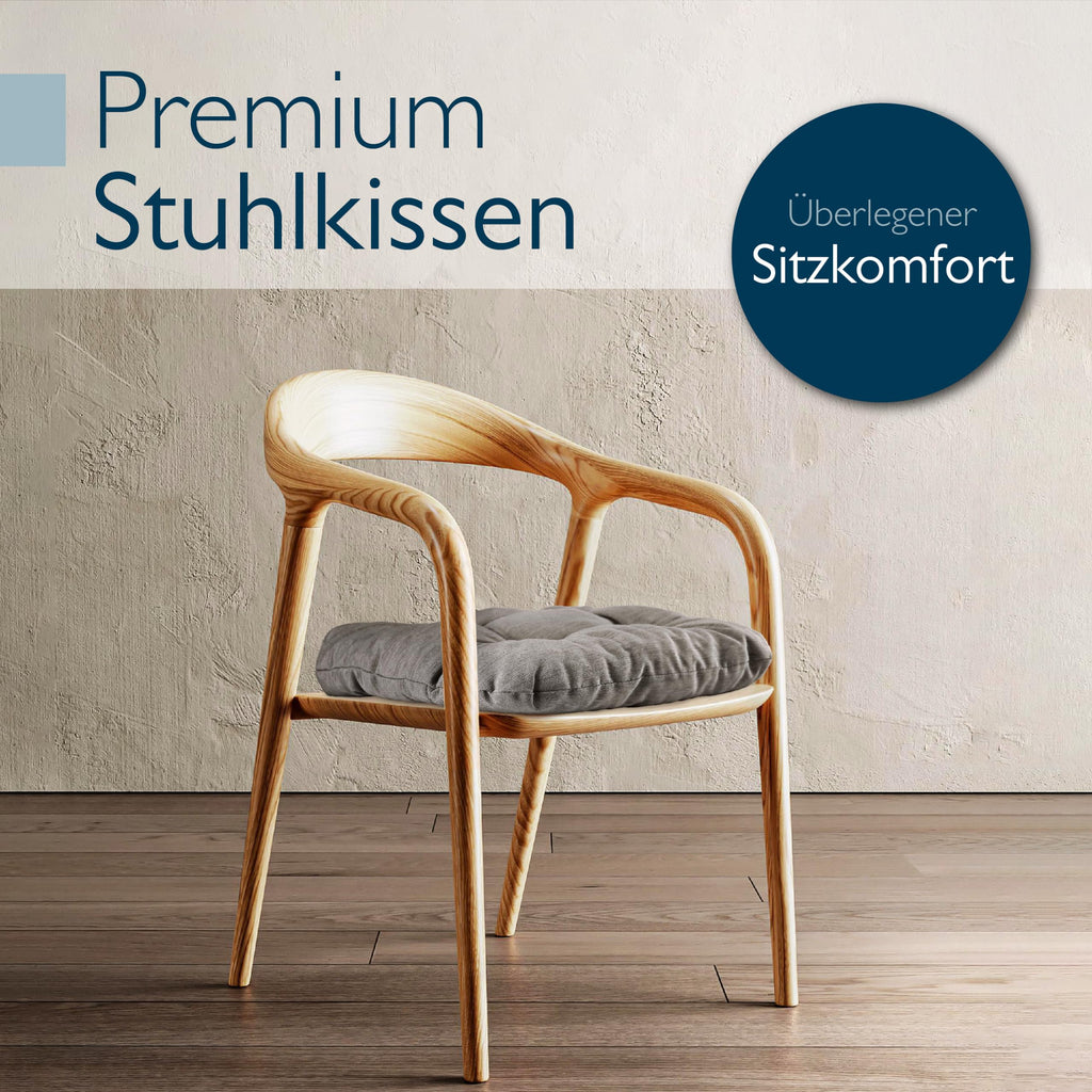 Beautissu 4er Set Premium Stuhlkissen 35x35 cm HighLux SK