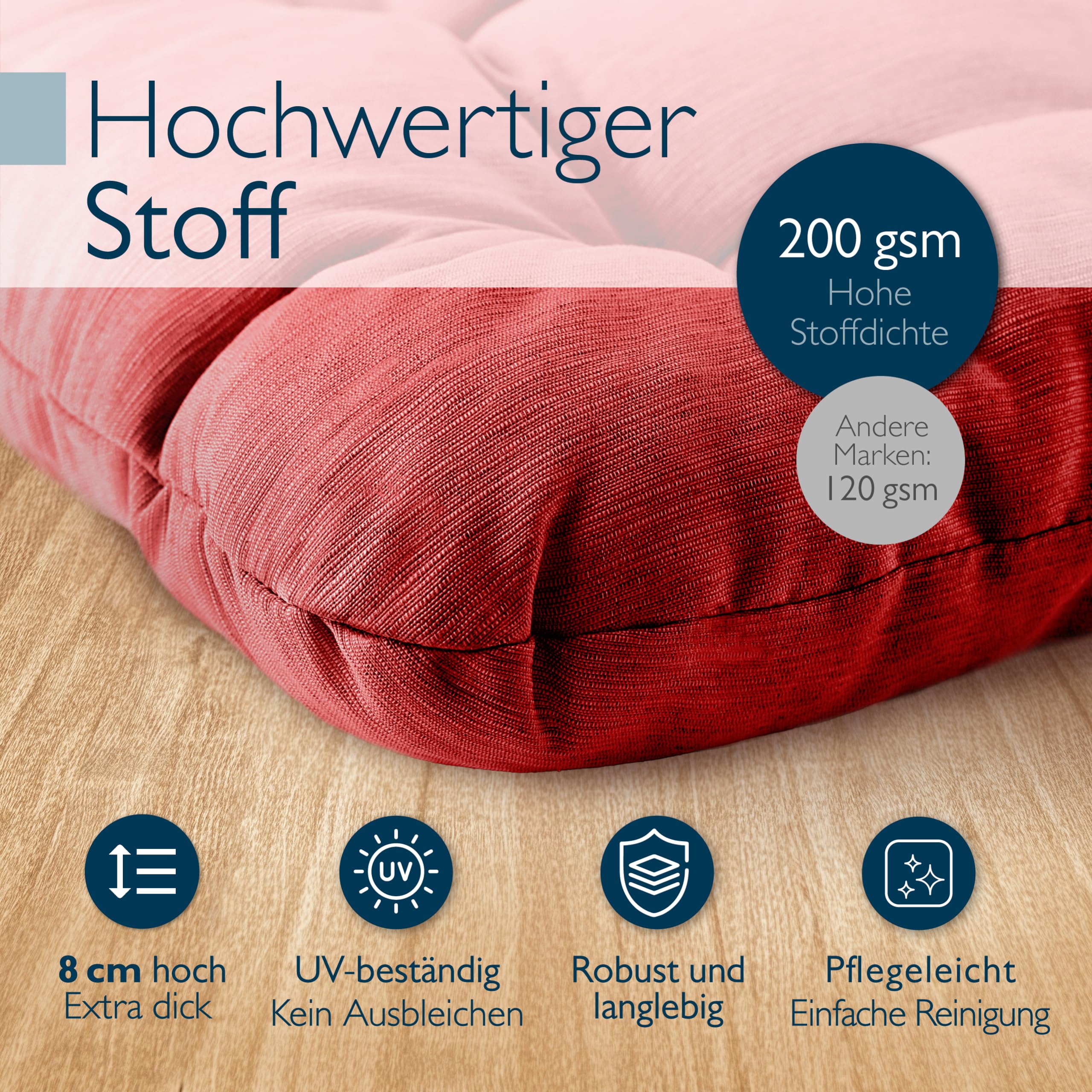 Beautissu 4er Set Premium Stuhlkissen 40x40 cm HighLux SK