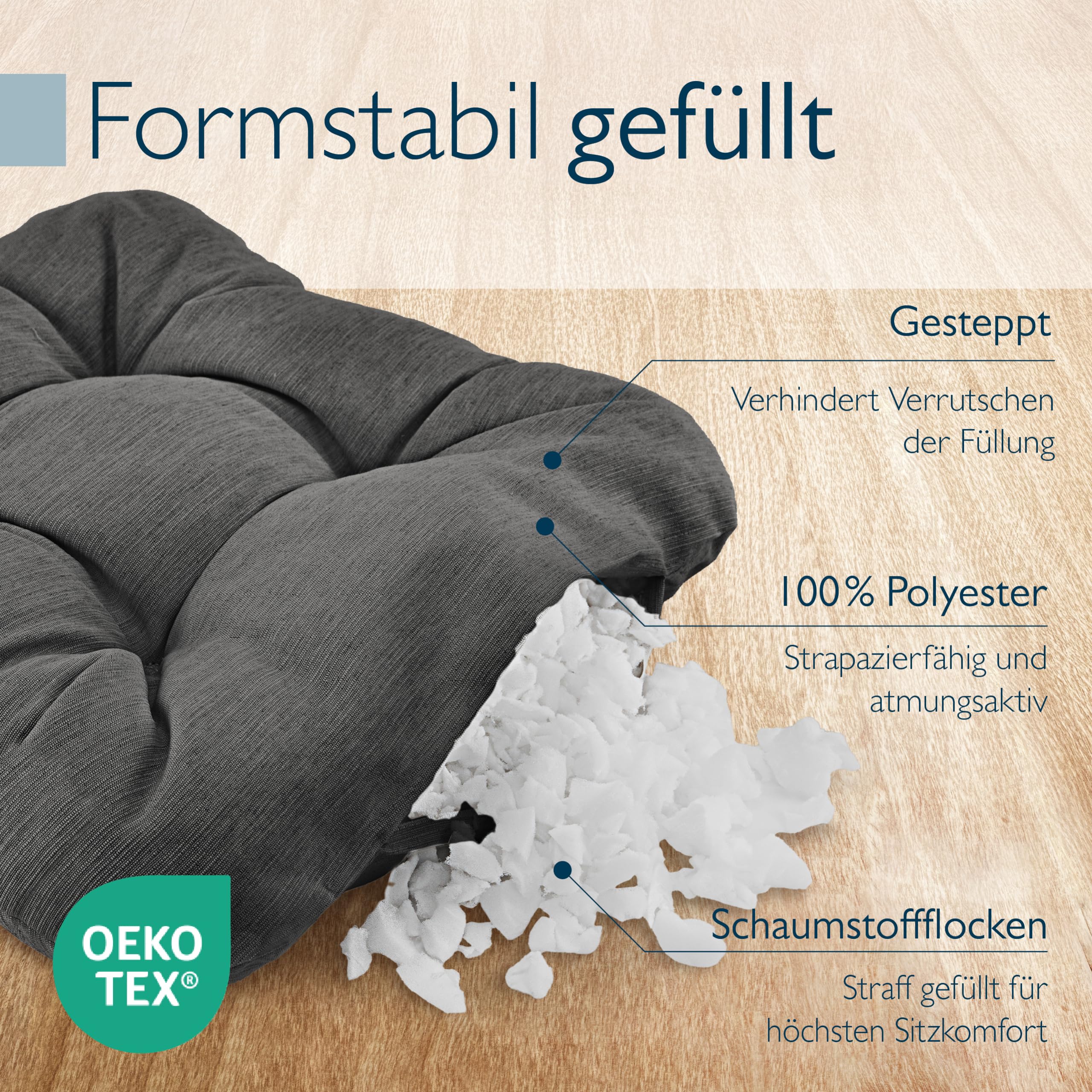 Beautissu 4er Set Premium Stuhlkissen 35x35 cm HighLux SK