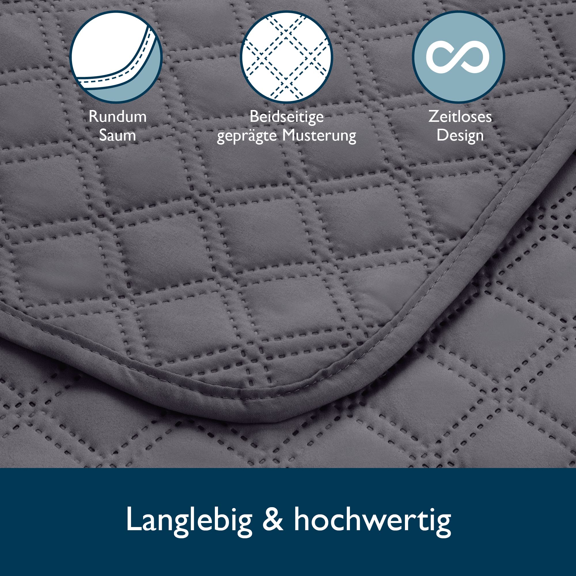 Beautissu Tagesdecke in Steppoptik Olivia