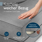 Beautissu Klappsofa 90x200cm – Faltbares Bettsofa in Cord-Optik – Leova