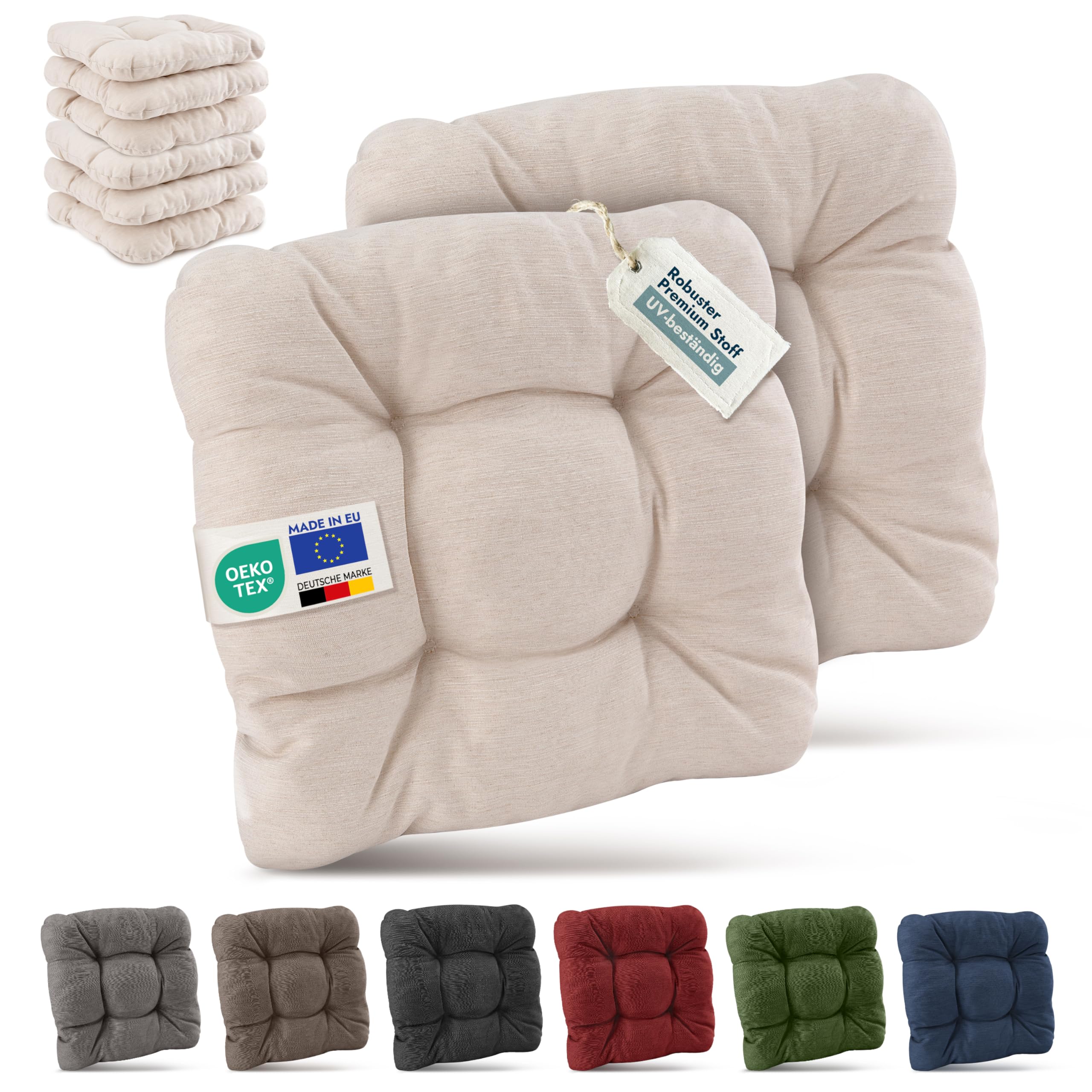 Beautissu 4er Set Premium Stuhlkissen 40x40 cm HighLux SK