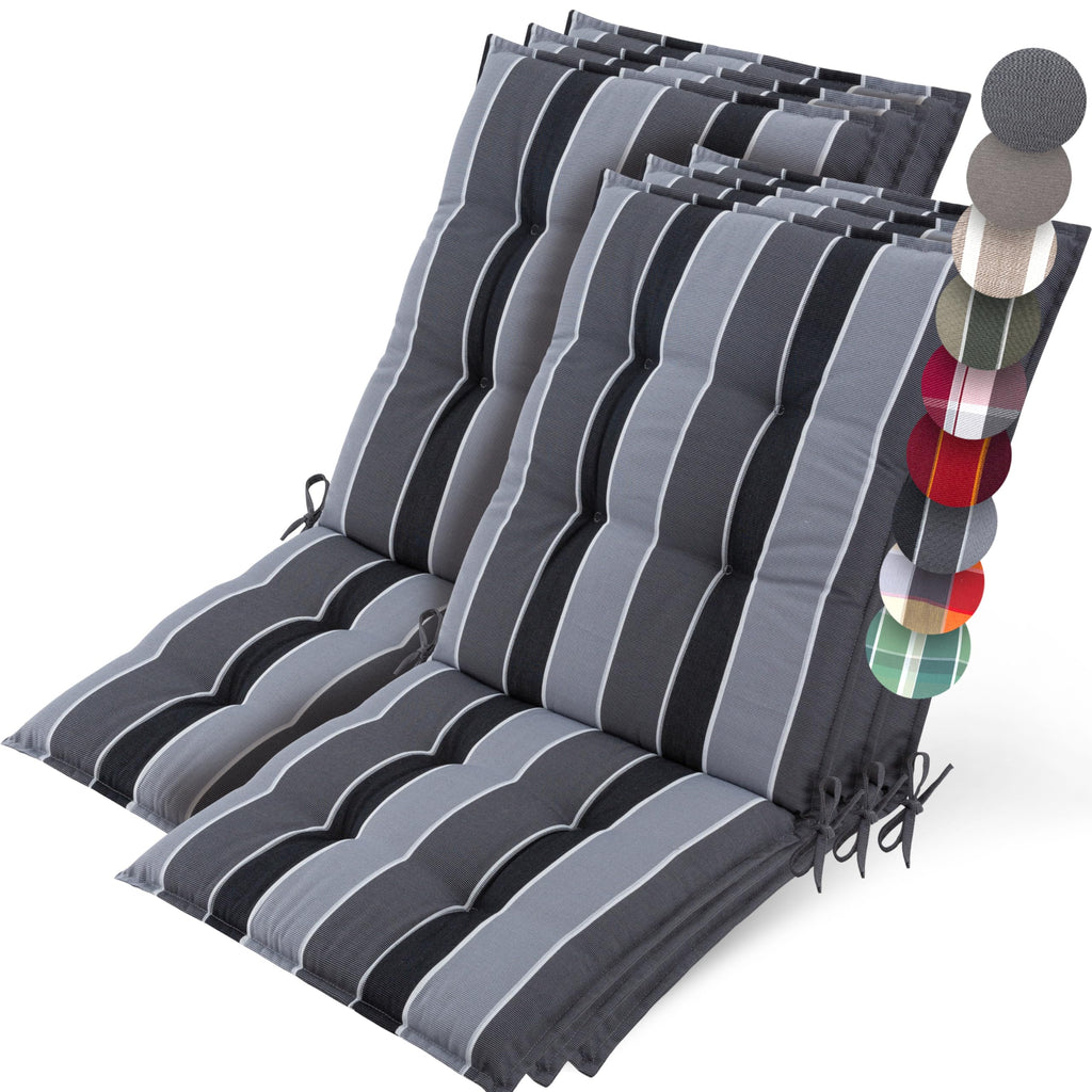 Beautissu Premium Niedriglehner Auflage Gartenstuhl 100x50cm Sun-NL