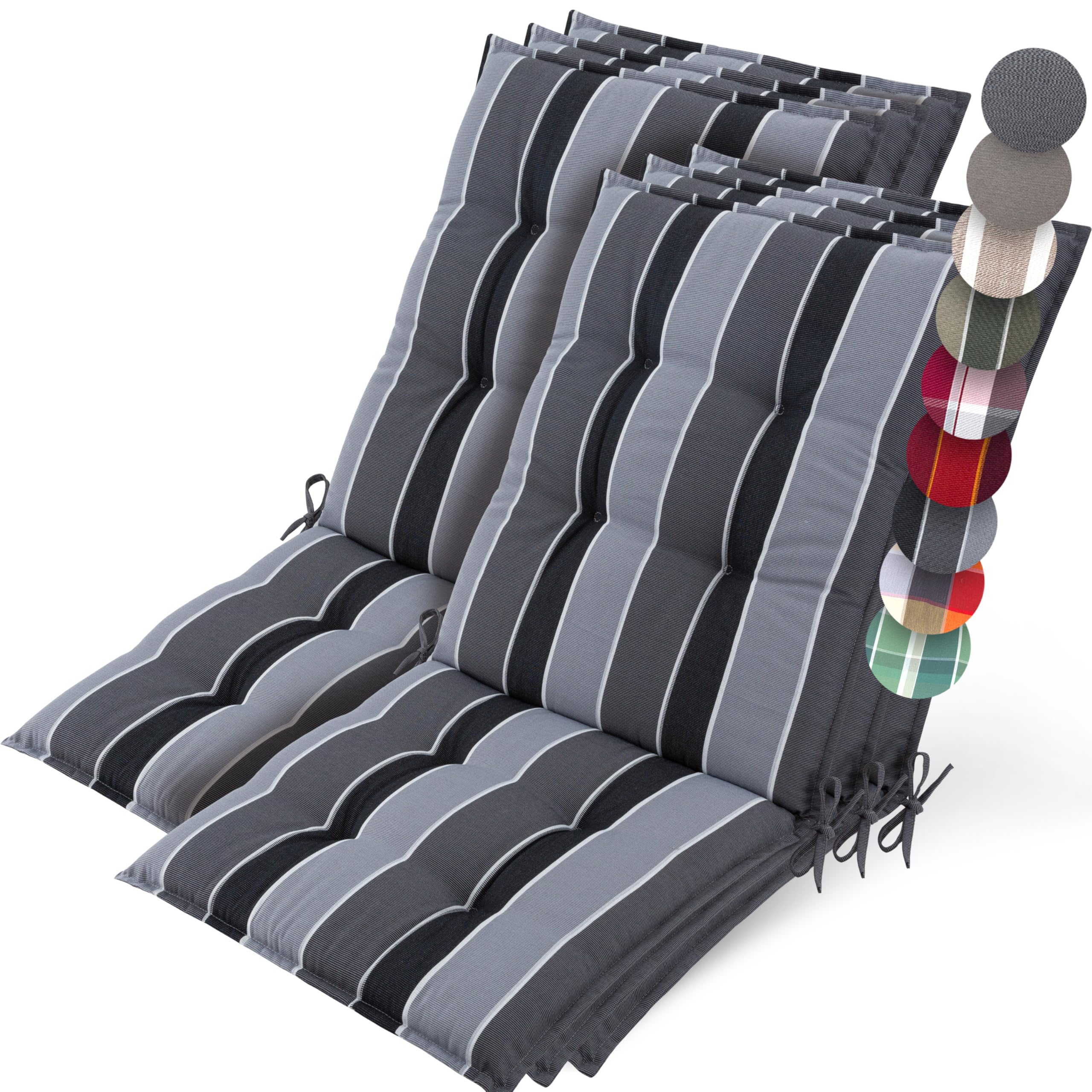 Beautissu Premium Niedriglehner Auflage Gartenstuhl 100x50cm Sun-NL