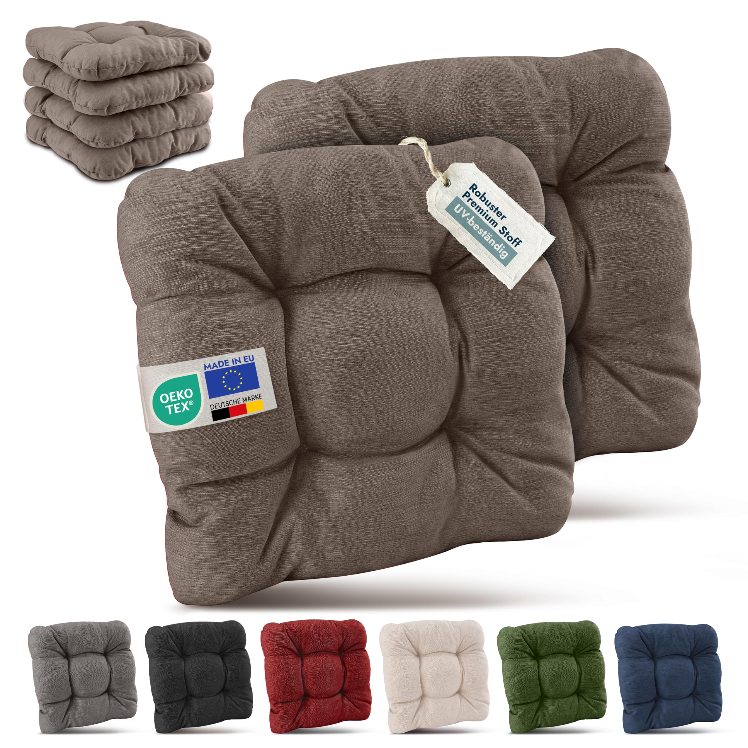 Beautissu 4er Set Premium Stuhlkissen 40x40 cm HighLux SK