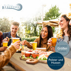 Beautissu Bierzeltgarnitur klappbar - Biertischgarnitur mit Schirmloch - BT22