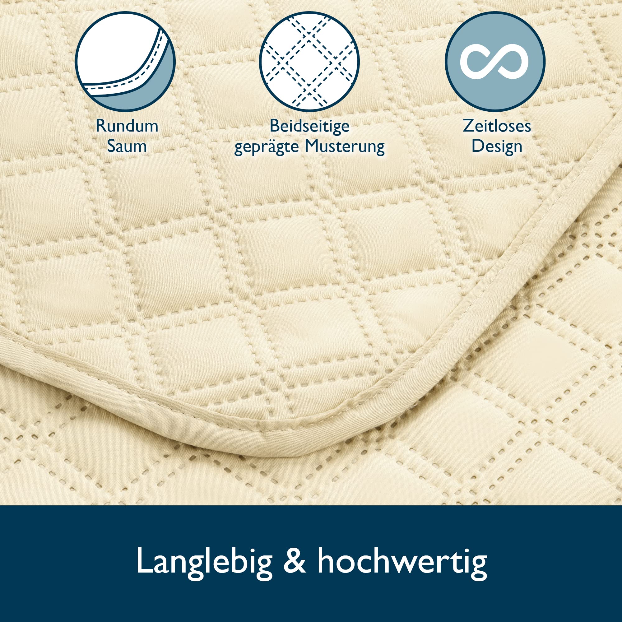 Beautissu Tagesdecke in Steppoptik Olivia