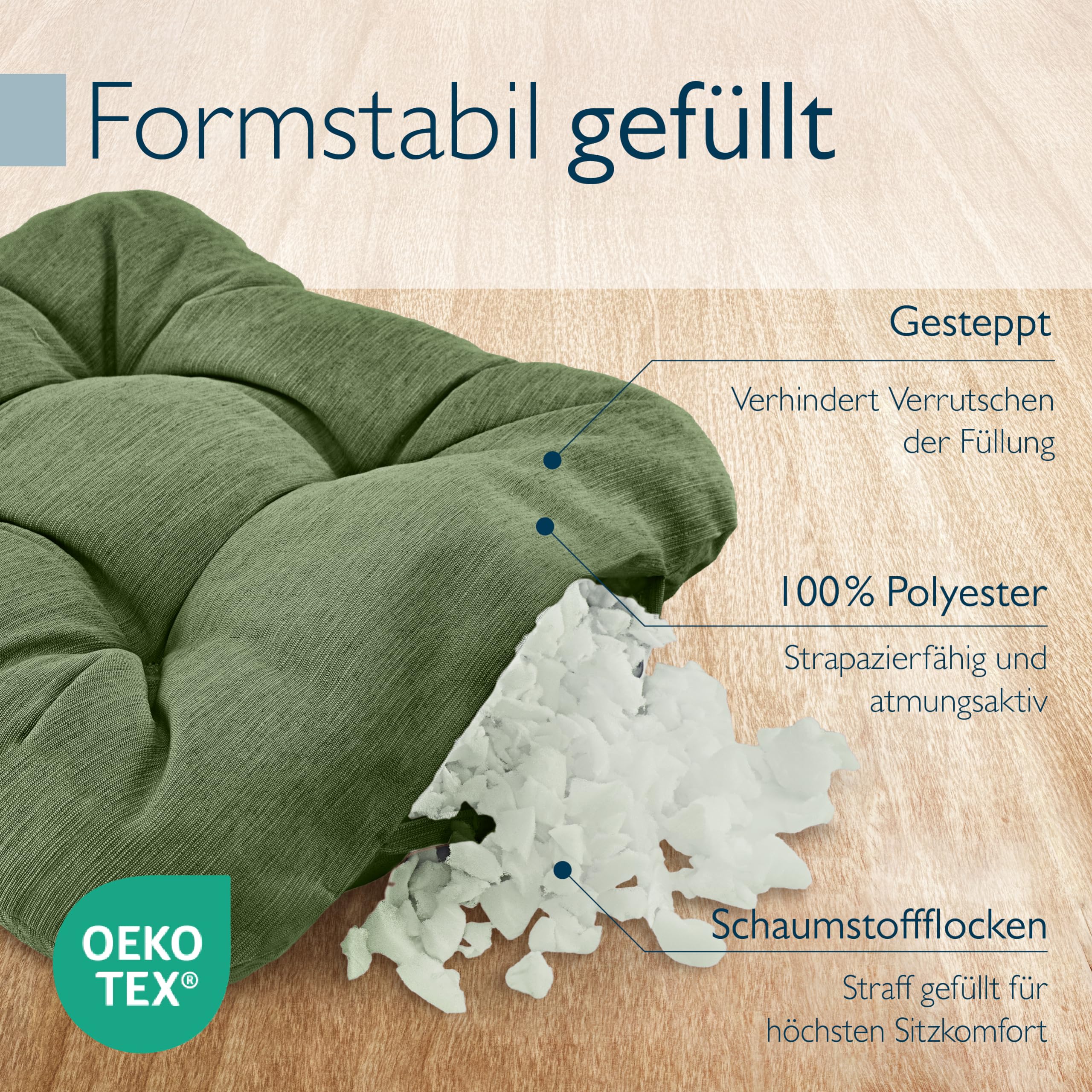 Beautissu 4er Set Premium Stuhlkissen 40x40 cm HighLux SK