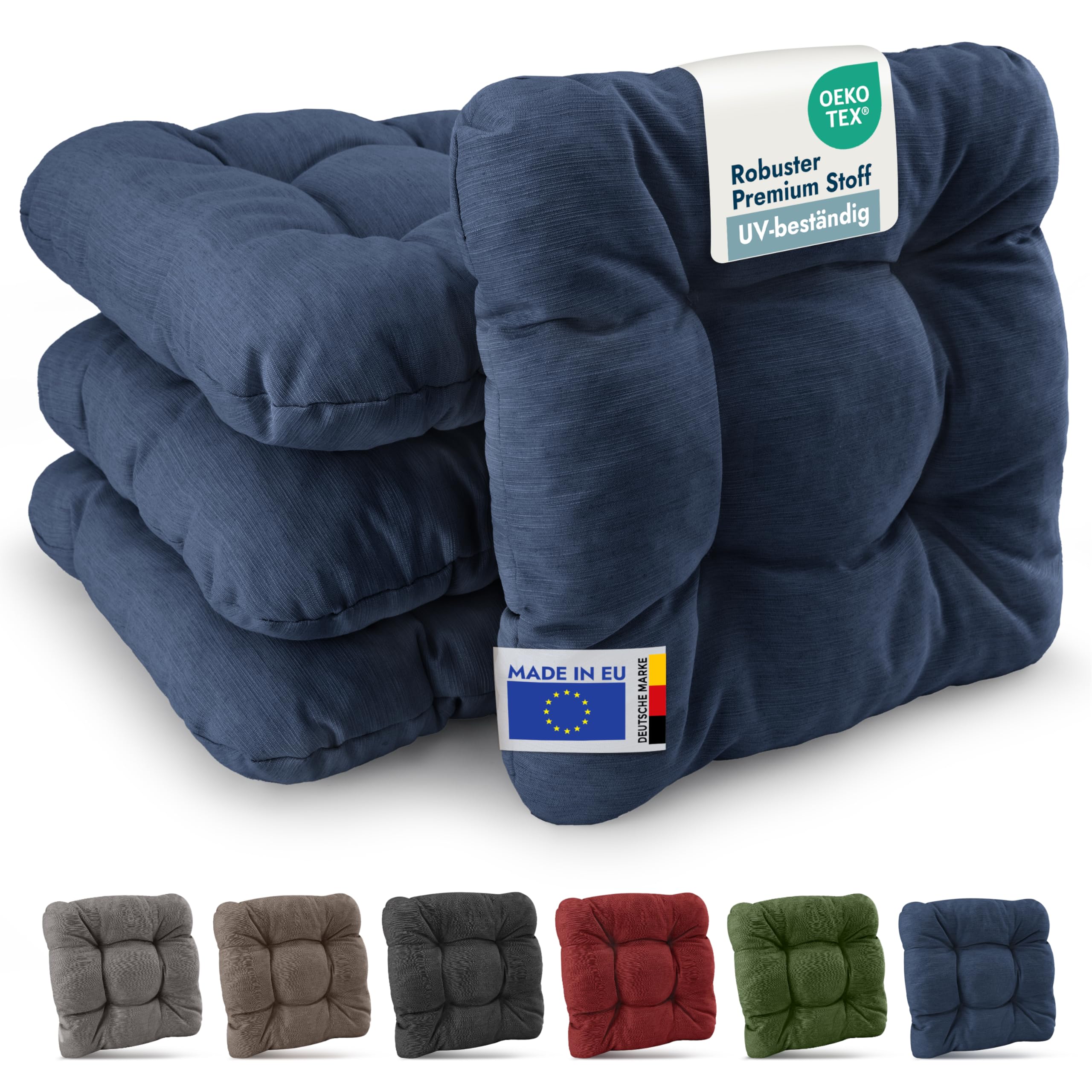Beautissu 4er Set Premium Stuhlkissen 40x40 cm HighLux SK