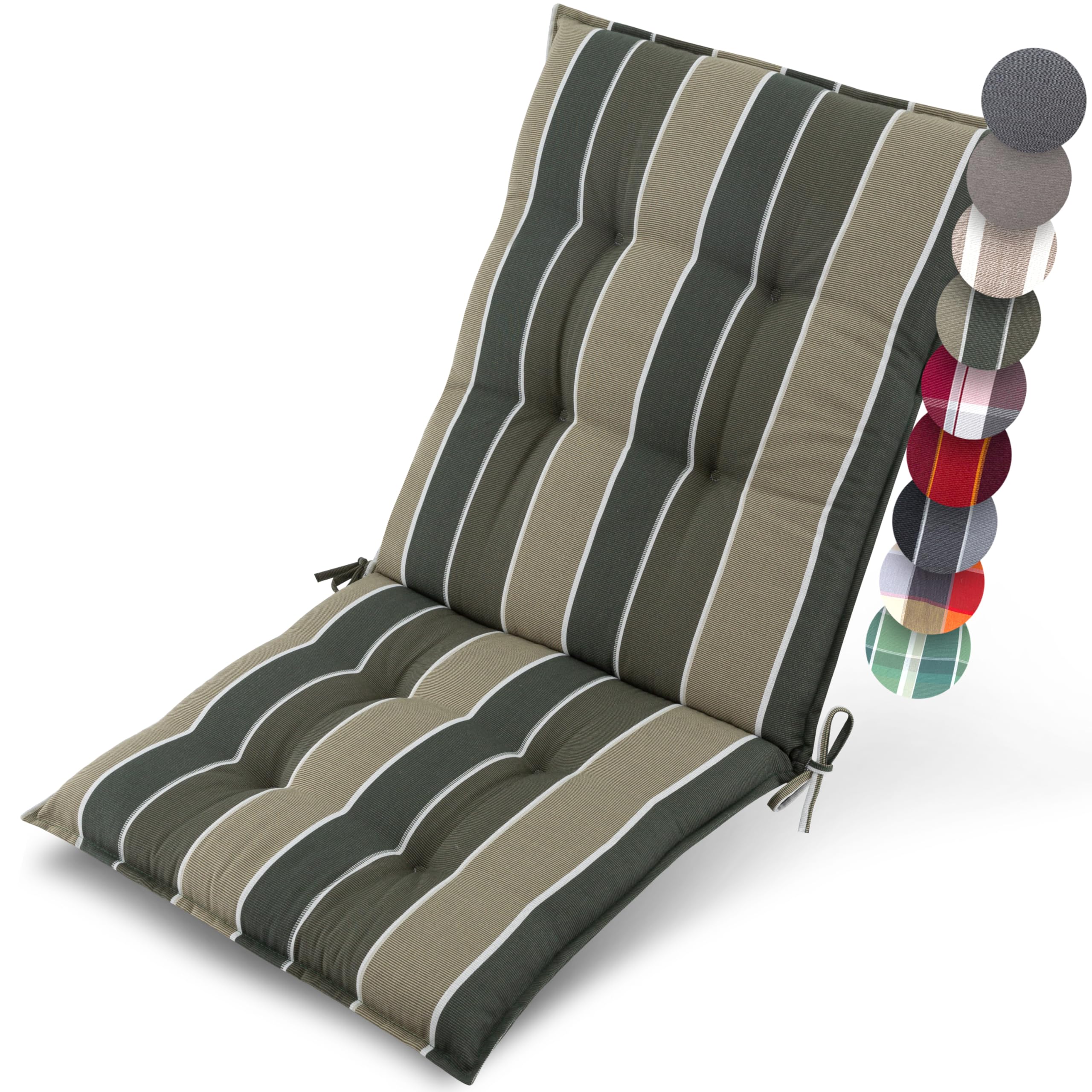 Beautissu Premium Niedriglehner Auflage Gartenstuhl 100x50cm Sun-NL