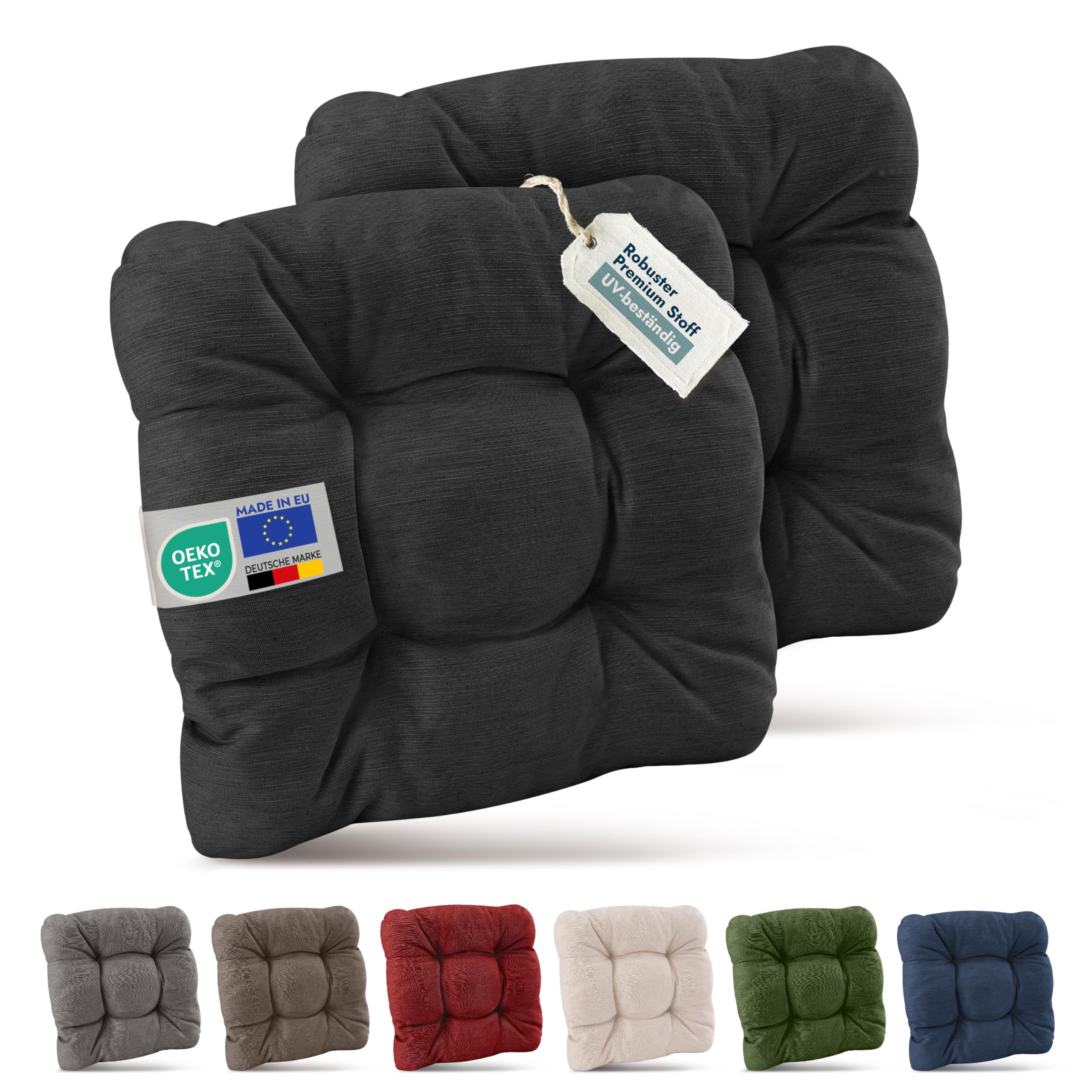 Beautissu 4er Set Premium Stuhlkissen 40x40 cm HighLux SK