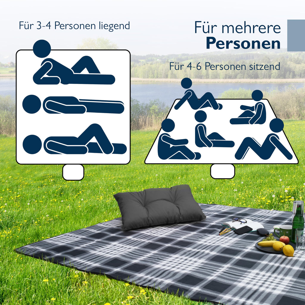 Beautissu XXL Picknickdecke Wasserdicht Isoliert Bella