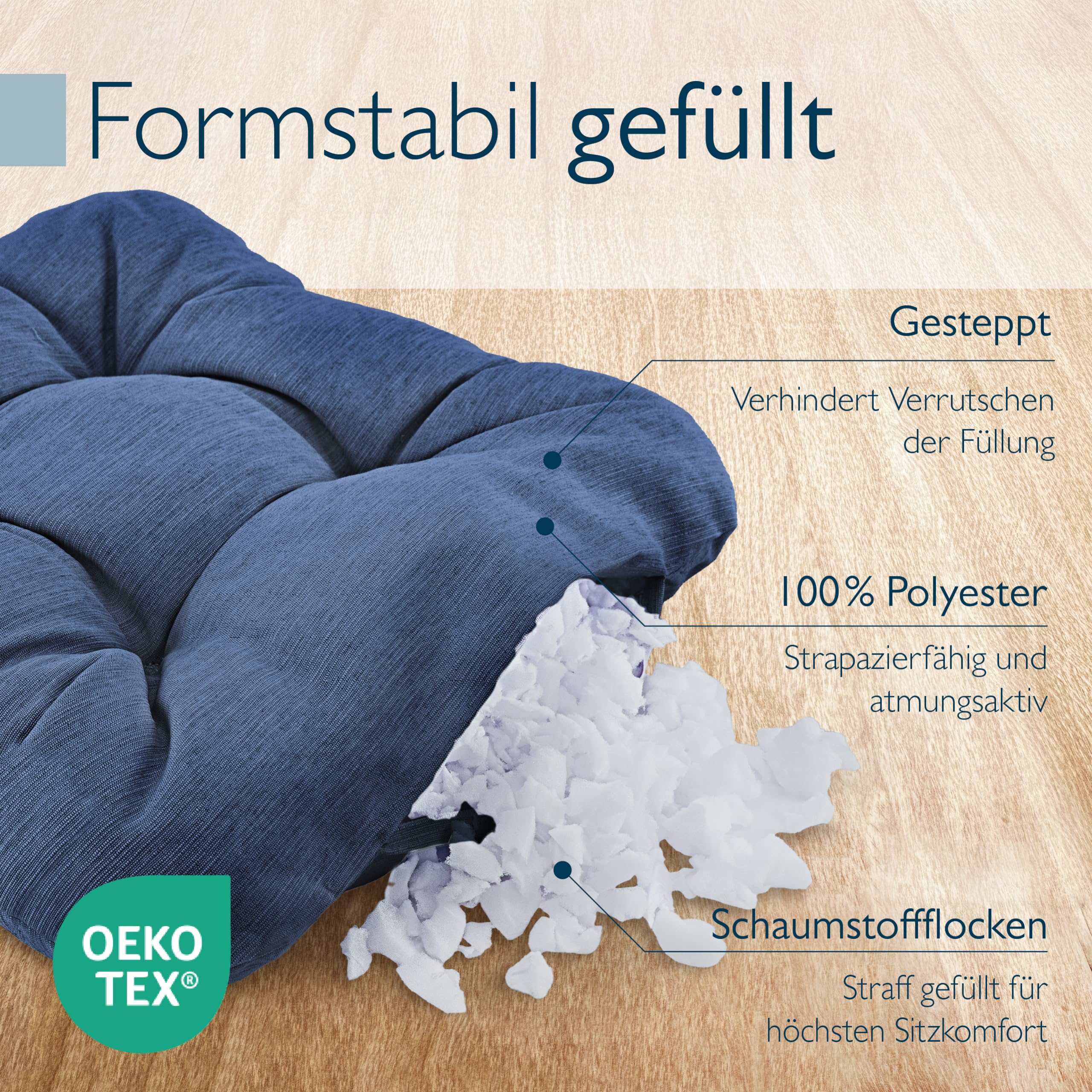 Beautissu 4er Set Premium Stuhlkissen 40x40 cm HighLux SK