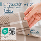 Beautissu Biber Bettwäsche 2tlg Winter Kariert 100% Baumwolle