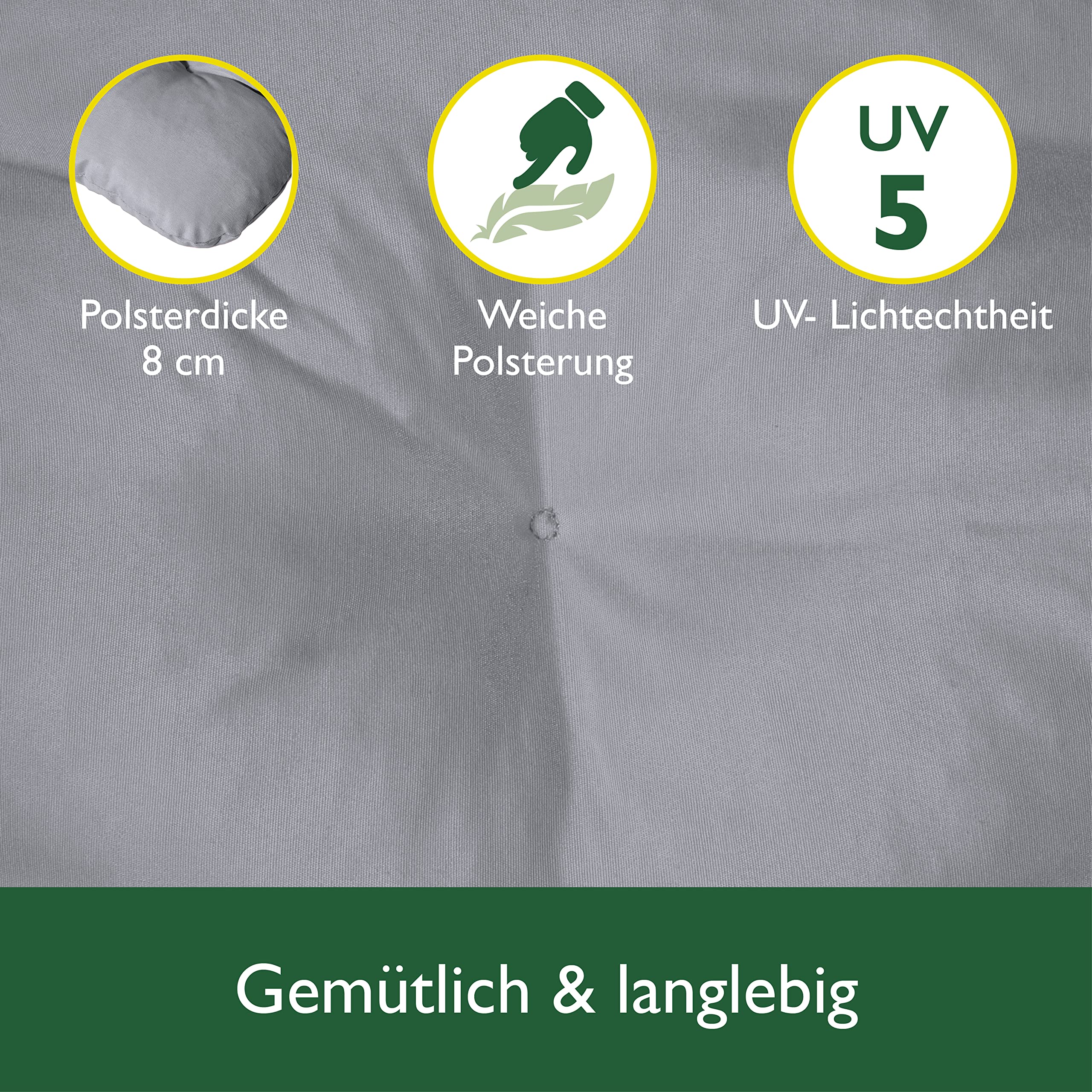 Beautissu Sitzkissen für Hollywoodschaukel 180x50x8cm Flair HS