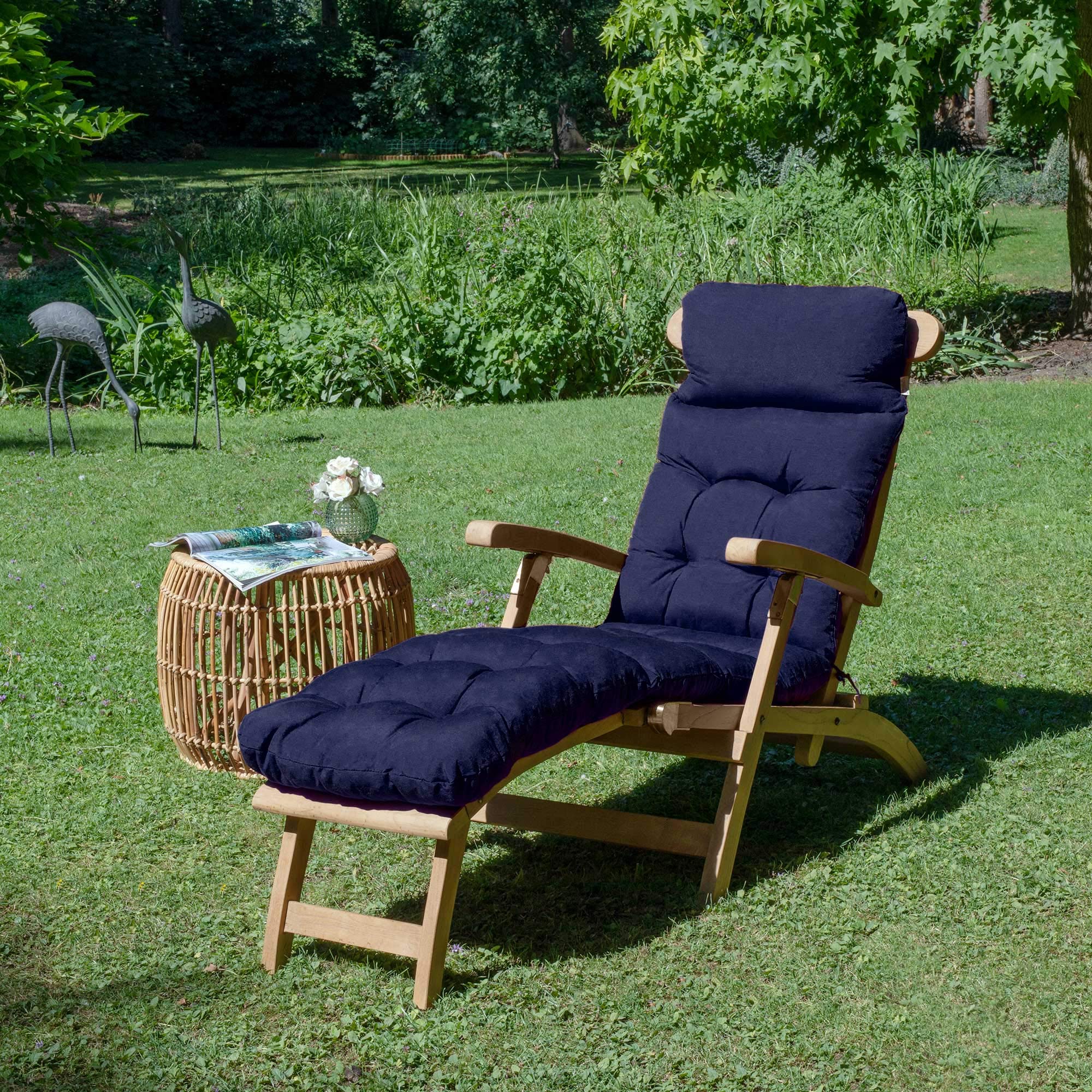 Beautissu Bequeme Liegenauflage Deckchair & Sonnenliegen 200x50cm Flair DC