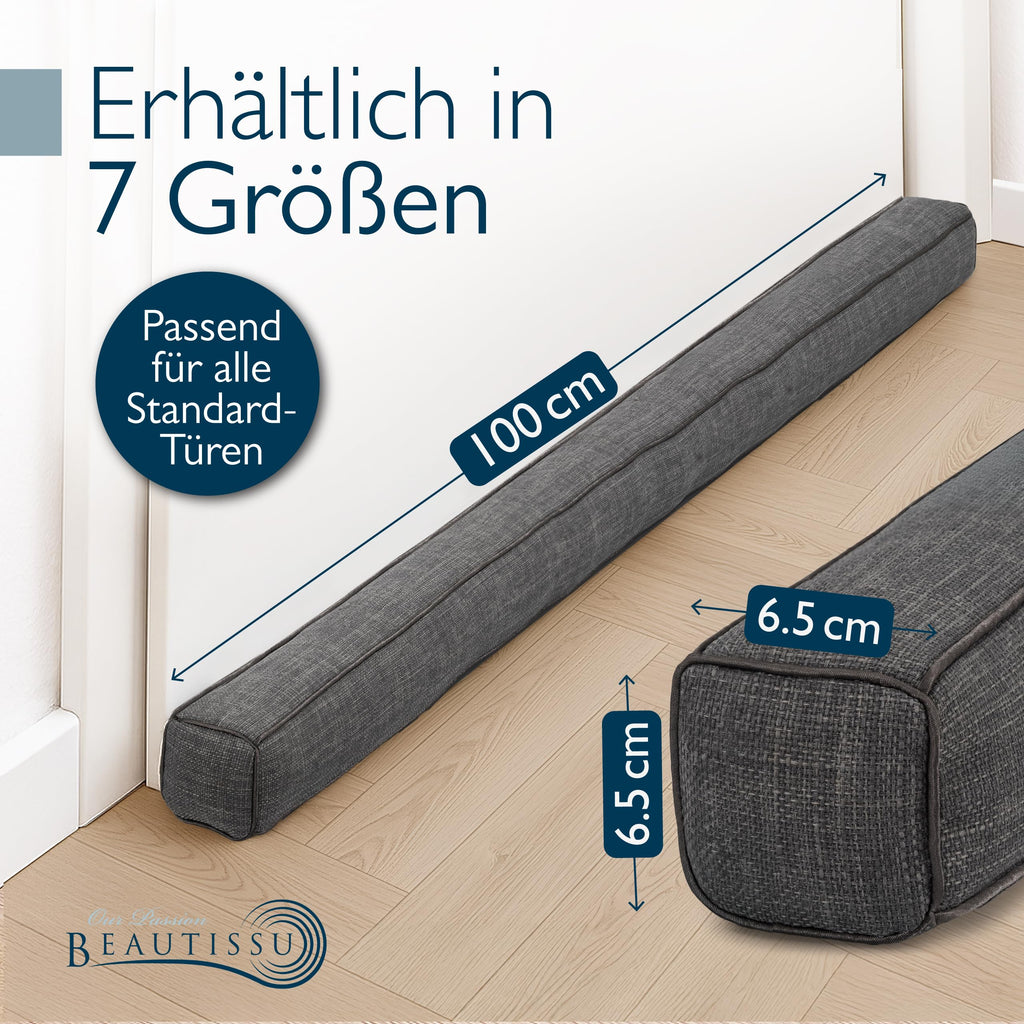 Beautissu Zugluftstopper für Türen & Fenster in div. Farben & Größen – Marin